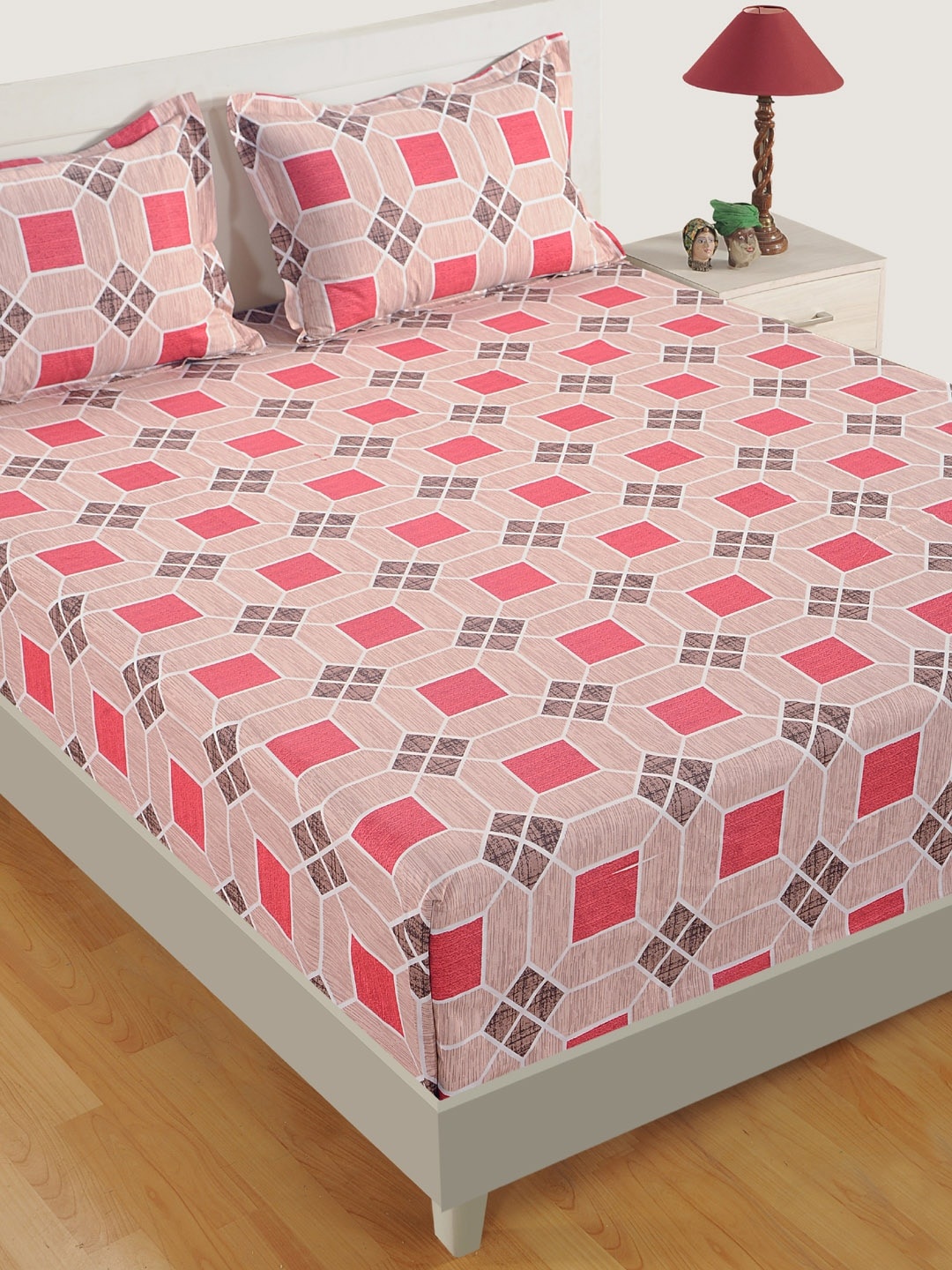 SWAYAM Beige & Maroon Geometric Flat 180 TC Cotton 1 King Bedsheet with 2 Pillow Covers
SWAYAM Beige & Maroon Geometric Flat 180 TC Cotton 1 King Bedsheet with 2 Pillow Covers