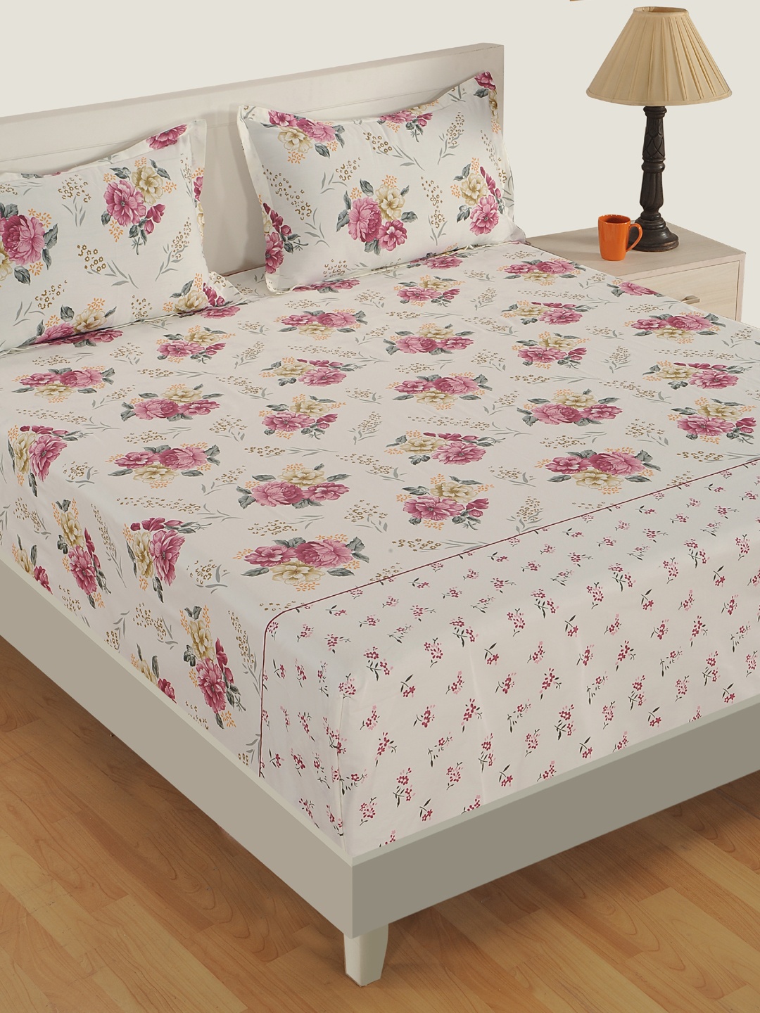 SWAYAM Off-White & Purple Floral Flat 250 TC Cotton 1 Queen Bedsheet with 2 Pillow Covers
SWAYAM Off-White & Purple Floral Flat 250 TC Cotton 1 Queen Bedsheet with 2 Pillow Covers