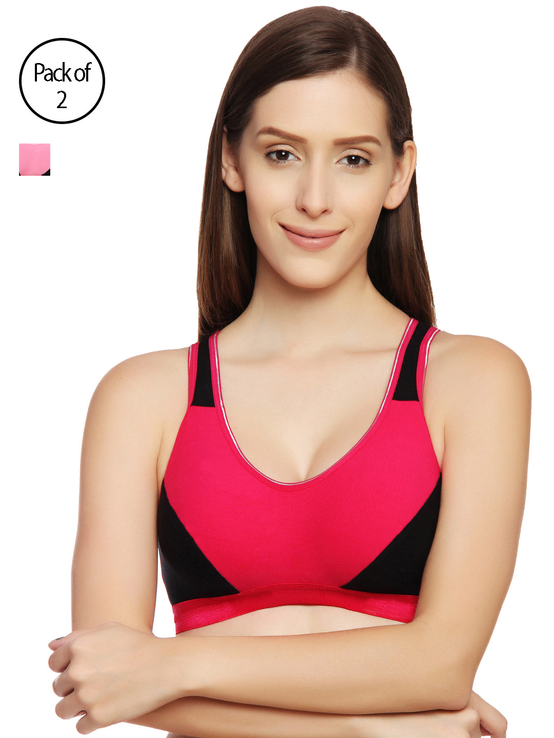 Innocence Women Pack Of 2 Pink & Black Solid Non-Wired Non Padded Sports Bra BBAPLIN51599
Innocence Women Pack Of 2 Pink & Black Solid Non-Wired Non Padded Sports Bra BBAPLIN51599