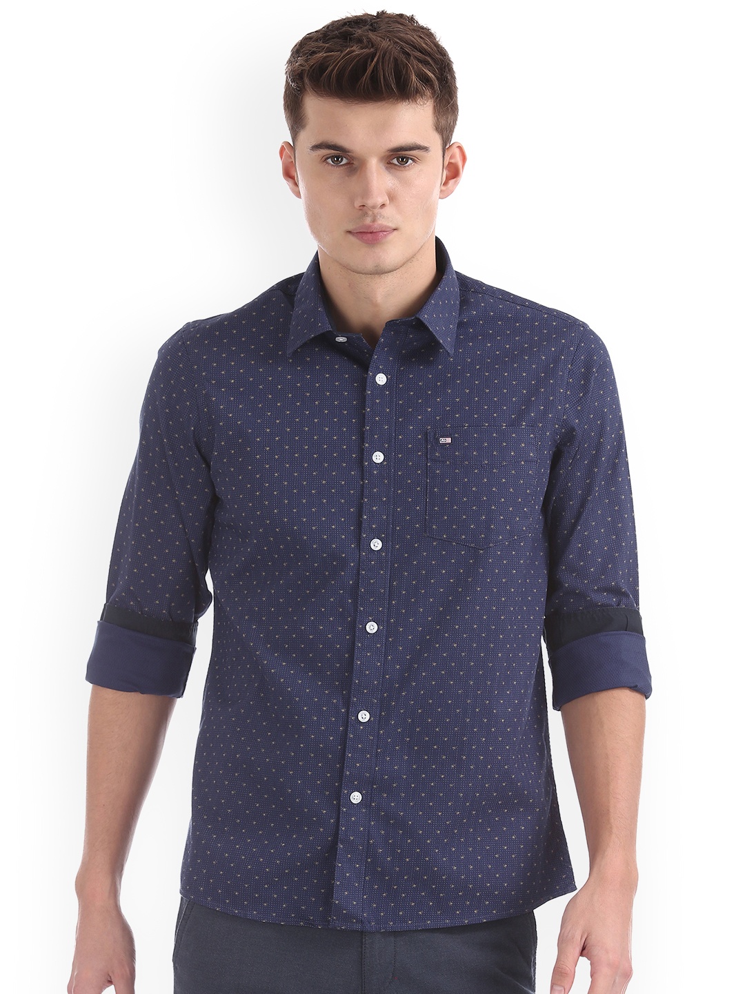 Arrow Sport Men Navy Blue Slim Fit Printed Casual Shirt