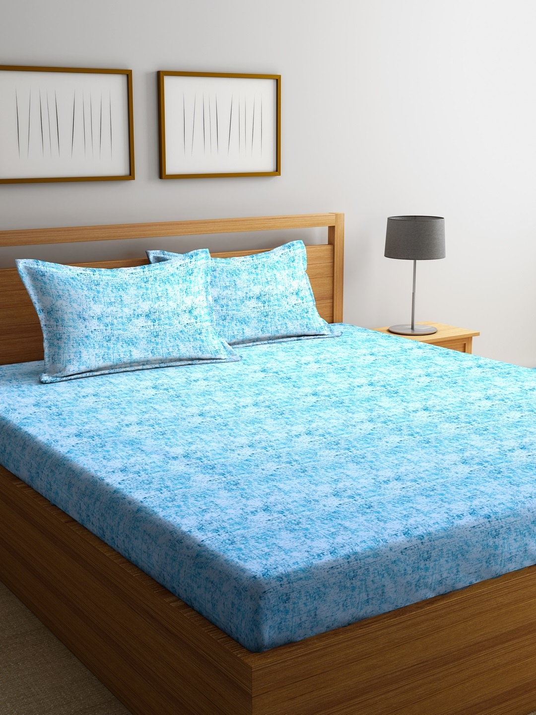 BIANCA Turquoise Blue & Off-White Fitted 144 TC Cotton 1 Double Bedsheet 2 Pillow Covers
BIANCA Turquoise Blue & Off-White Fitted 144 TC Cotton 1 Double Bedsheet 2 Pillow Covers