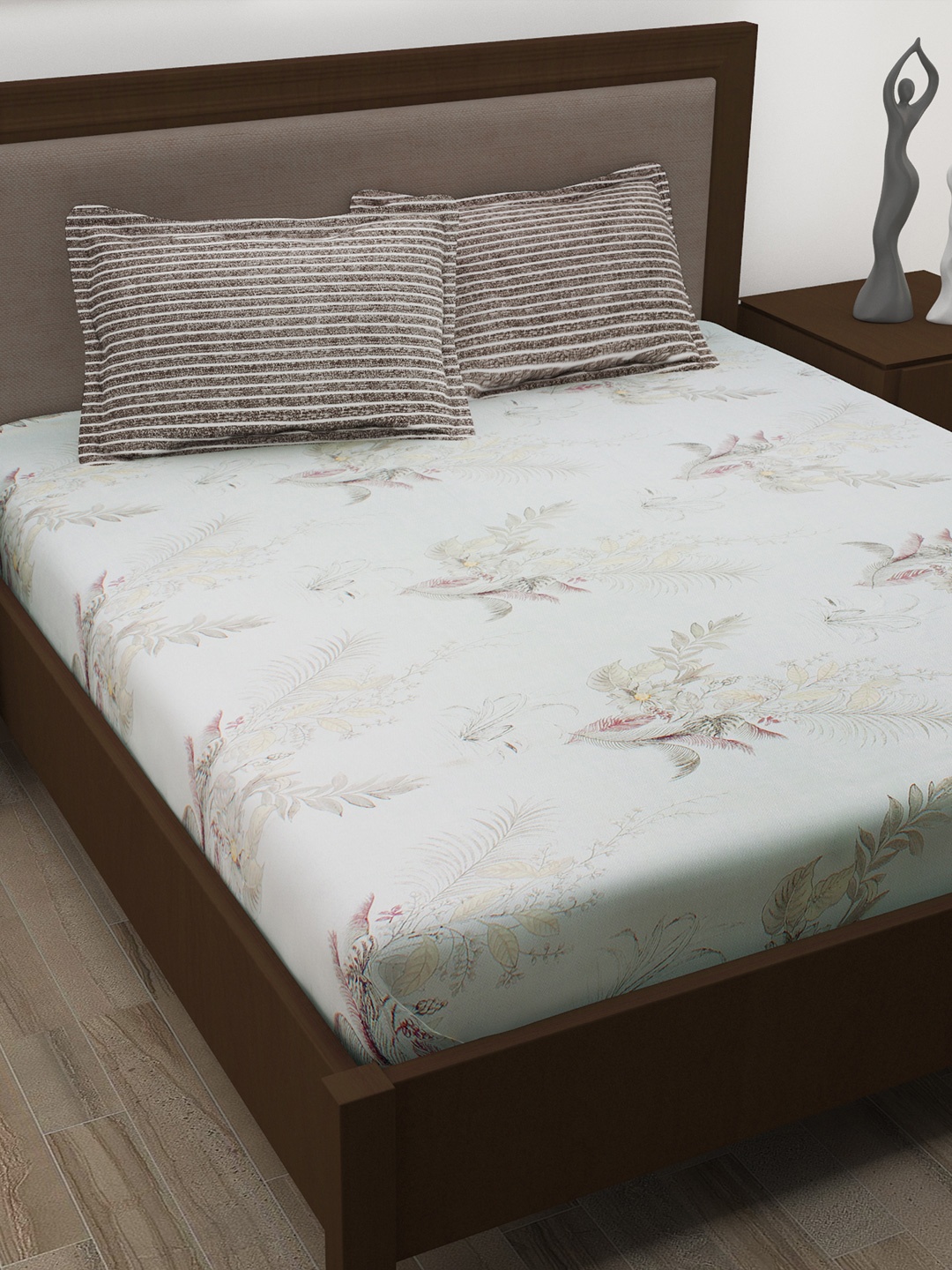 Story@home White & Brown Floral Flat 186 TC Cotton 1 Double Bedsheet with 2 Pillow Covers
Story@home White & Brown Floral Flat 186 TC Cotton 1 Double Bedsheet with 2 Pillow Covers