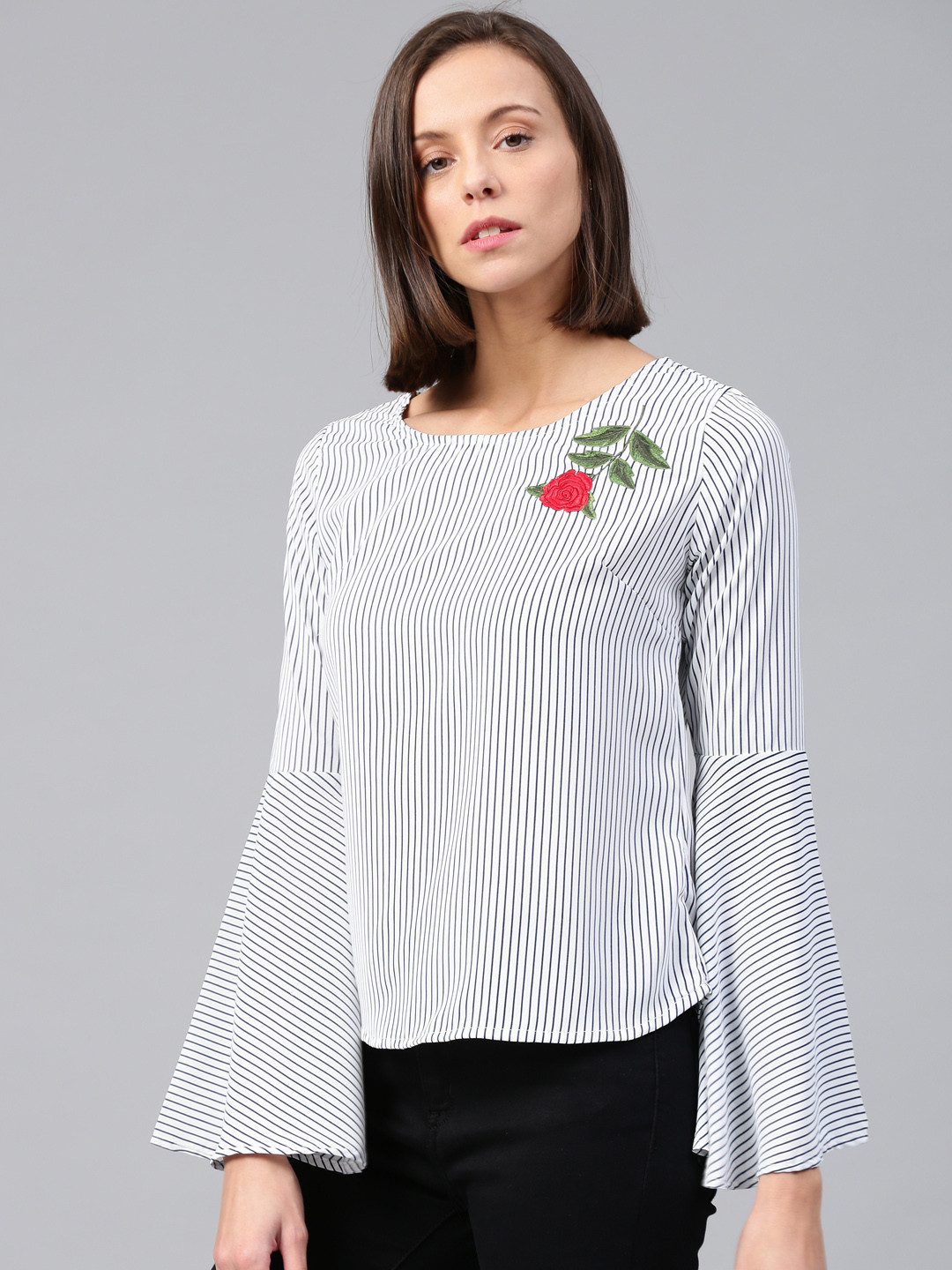 Tokyo Talkies Women White Striped Top
Tokyo Talkies Women White Striped Top