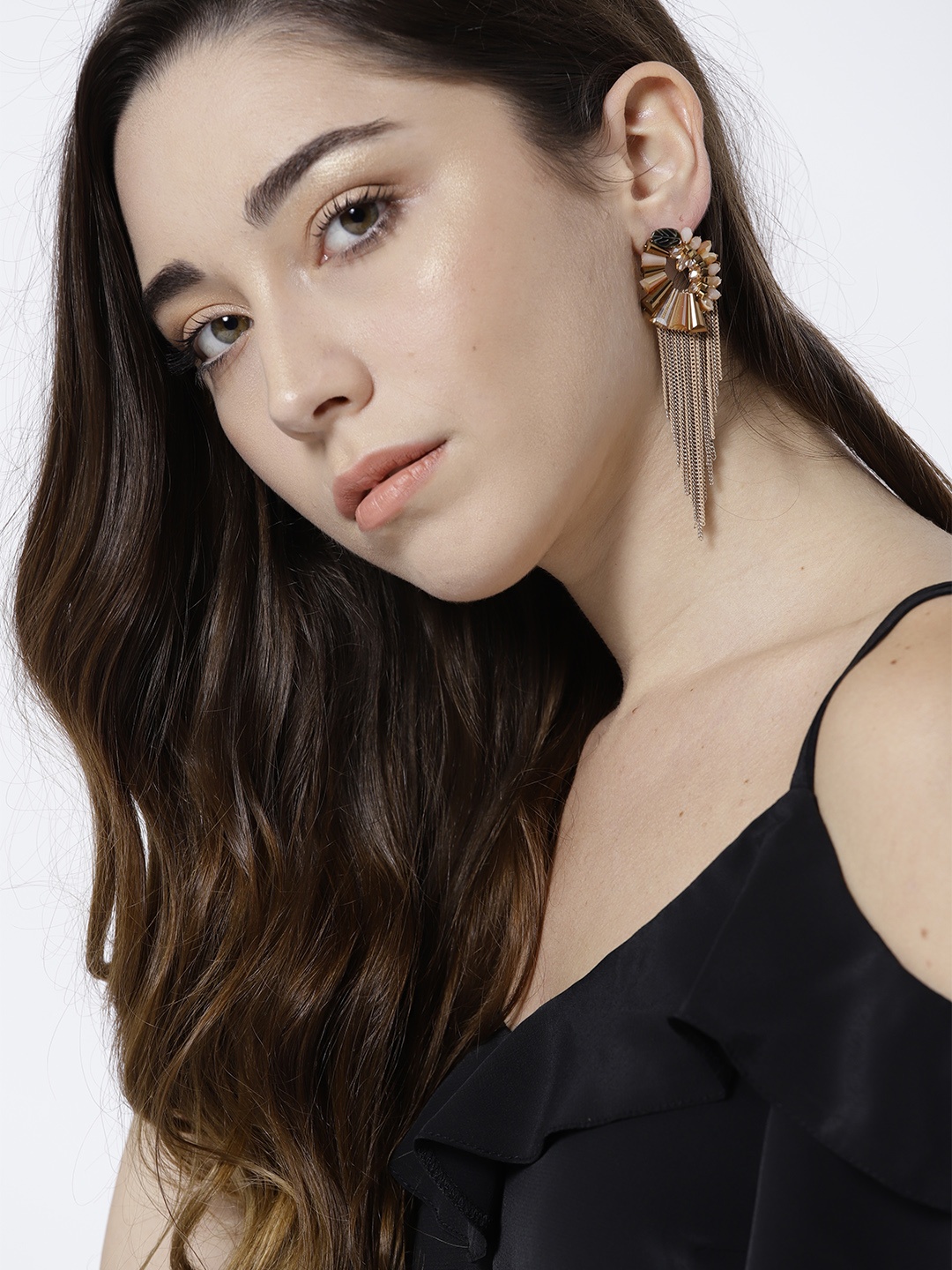 Jewels Galaxy Beige Rose Gold-Plated Handcrafted Tasselled Contemporary Drop Earrings
Jewels Galaxy Beige Rose Gold-Plated Handcrafted Tasselled Contemporary Drop Earrings