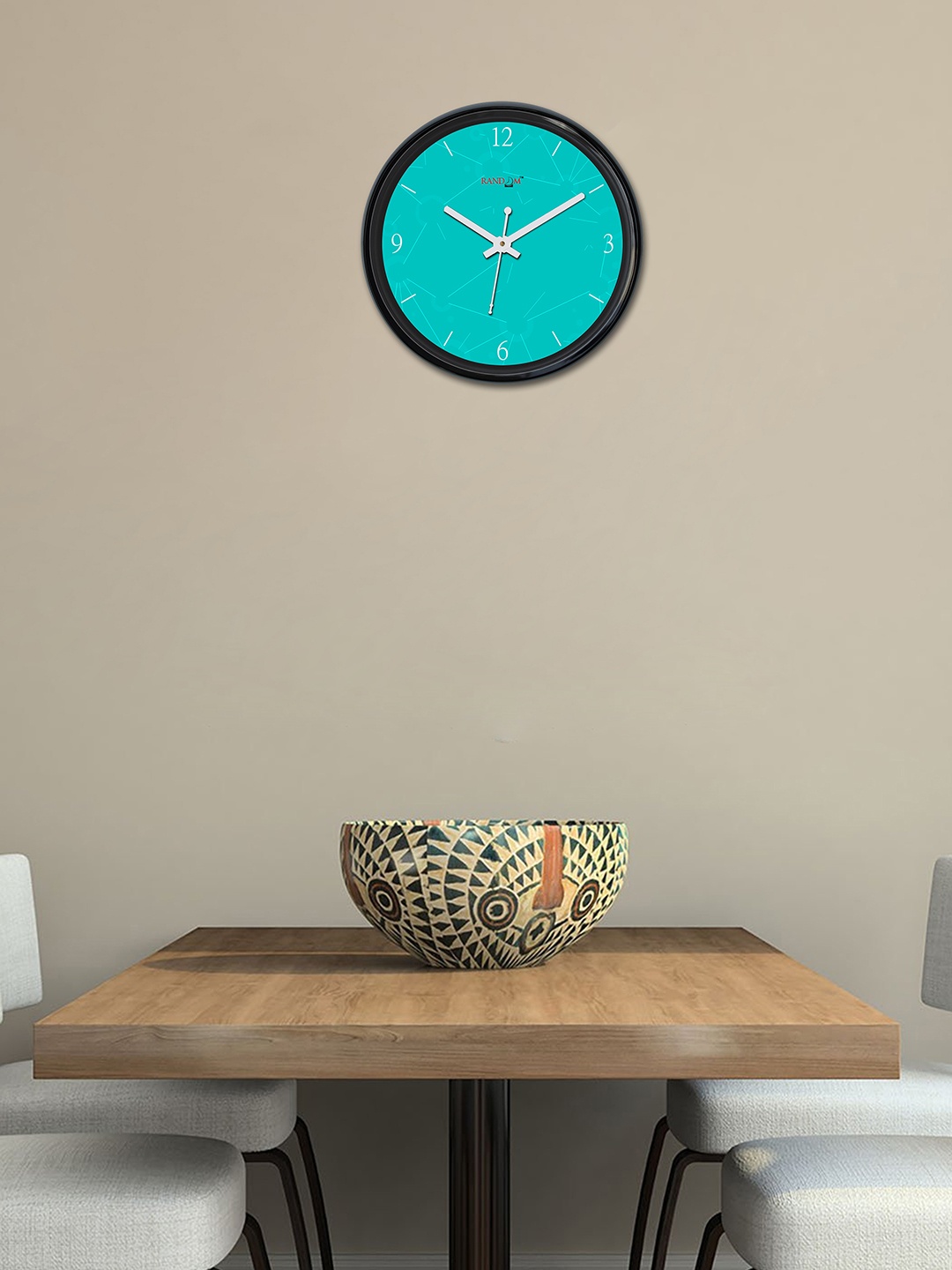 RANDOM Sea Green Round Printed Analogue Wall Clock