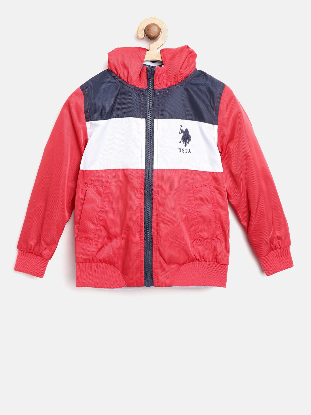 U.S. Polo Assn. Kids Boys Red & White Colourblocked Hooded Reversible Bomber Jacket
U.S. Polo Assn. Kids Boys Red & White Colourblocked Hooded Reversible Bomber Jacket