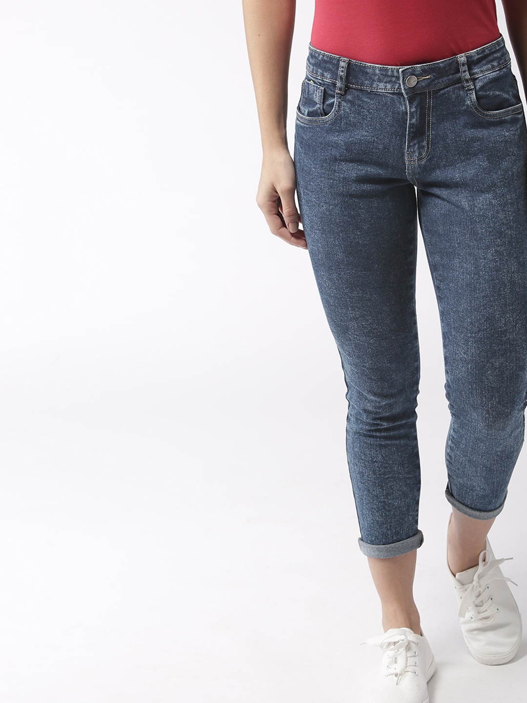 Mast & Harbour Women Navy Blue Skinny Fit Acid Washed Mid-Rise Stretchable Cropped Jeans
Mast & Harbour Women Navy Blue Skinny Fit Acid Washed Mid-Rise Stretchable Cropped Jeans