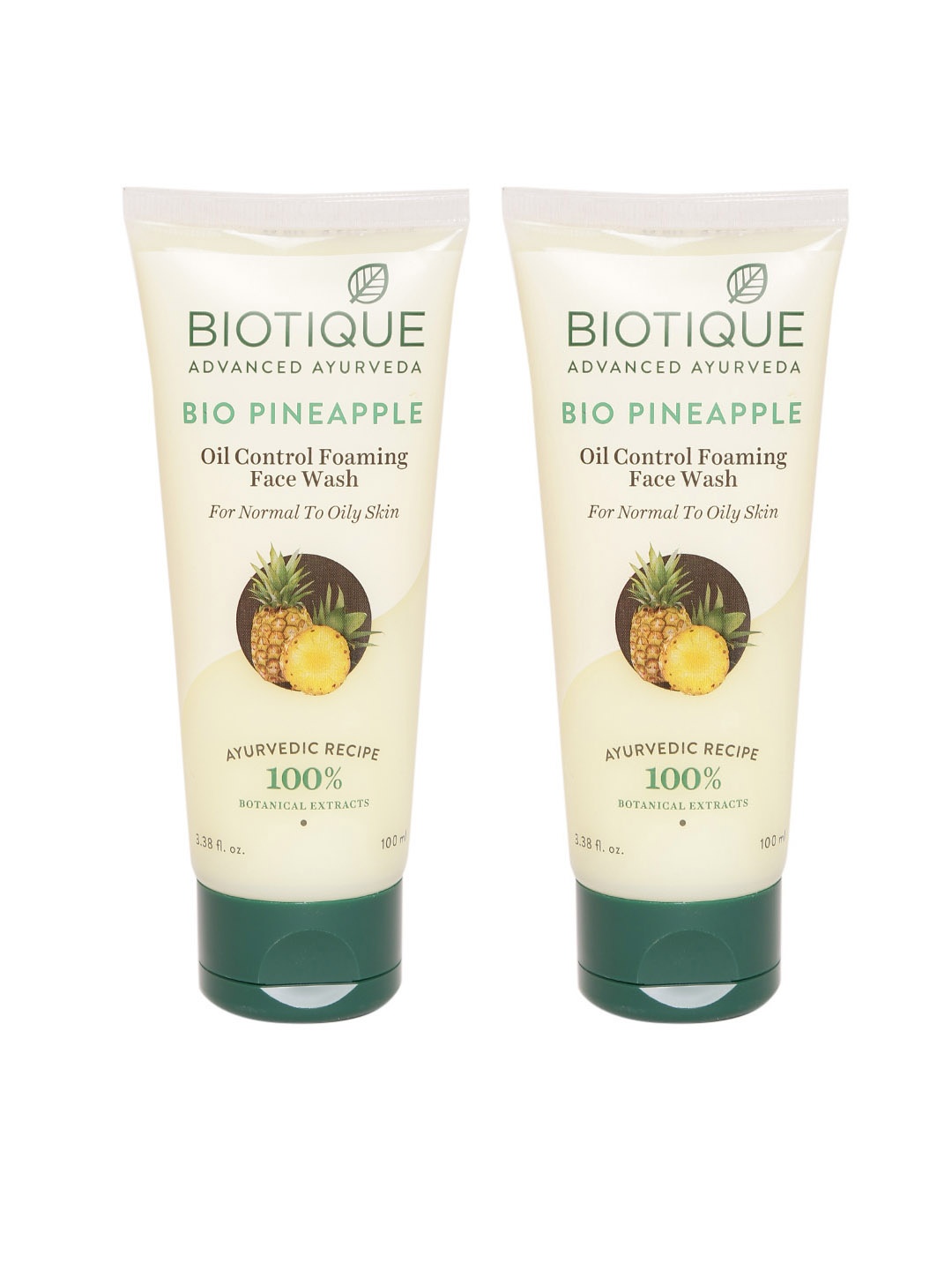 Biotique Unisex Set of 2 Advanced Ayurveda Pineapple Oil Control Face Wash (100ml each), Off white
Biotique Unisex Set of 2 Advanced Ayurveda Pineapple Oil Control Face Wash (100ml each), Off white