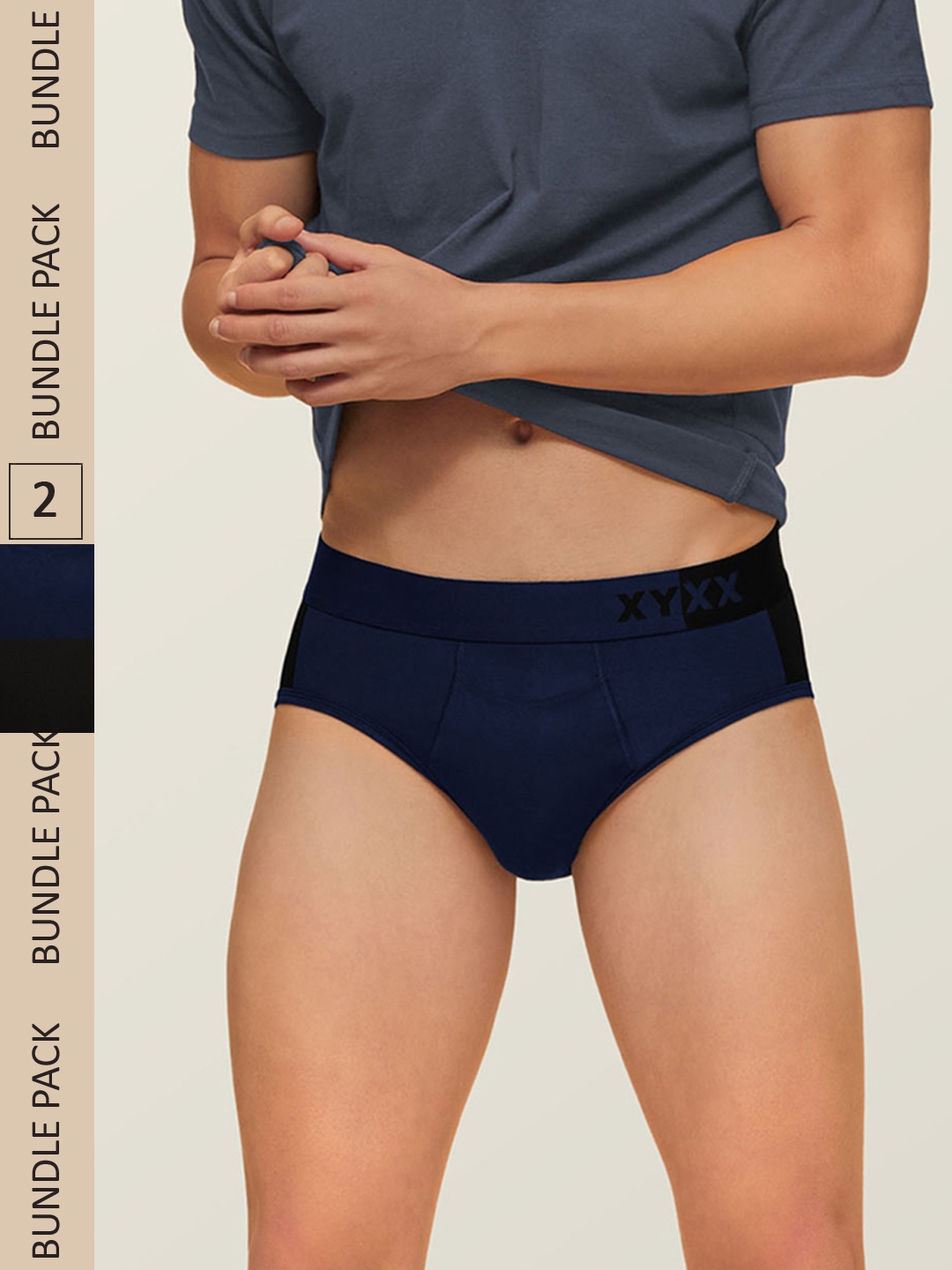 XYXX Men IntelliSoft Antimicrobial Micro Modal Pack of 2 Dualist Briefs XYBRF2PCKN169, Navy blue
XYXX Men IntelliSoft Antimicrobial Micro Modal Pack of 2 Dualist Briefs XYBRF2PCKN169, Navy blue