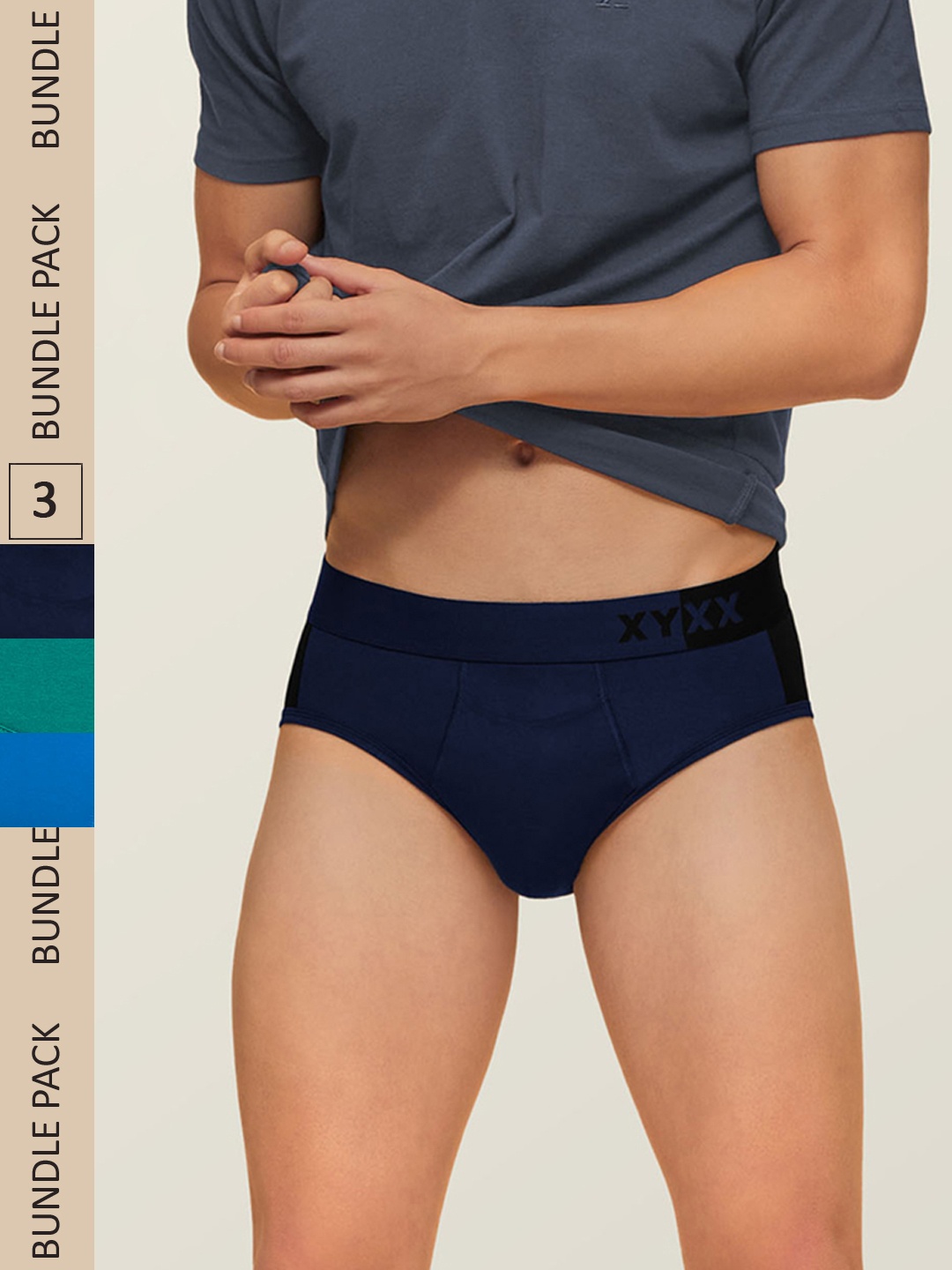 XYXX Men IntelliSoft Antimicrobial Micro Modal Pack of 3 Dualist Briefs XYBRF3PCKN265, Blue
XYXX Men IntelliSoft Antimicrobial Micro Modal Pack of 3 Dualist Briefs XYBRF3PCKN265, Blue