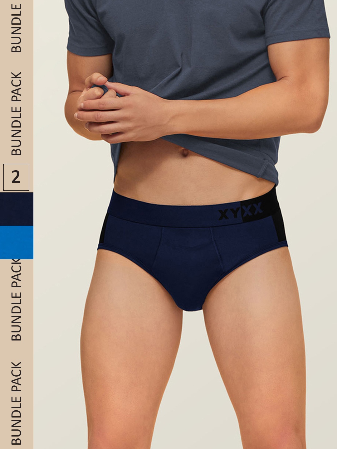 XYXX Men IntelliSoft Antimicrobial Micro Modal Pack of 2 Dualist Briefs XYBRF2PCKN164, Navy blue
XYXX Men IntelliSoft Antimicrobial Micro Modal Pack of 2 Dualist Briefs XYBRF2PCKN164, Navy blue