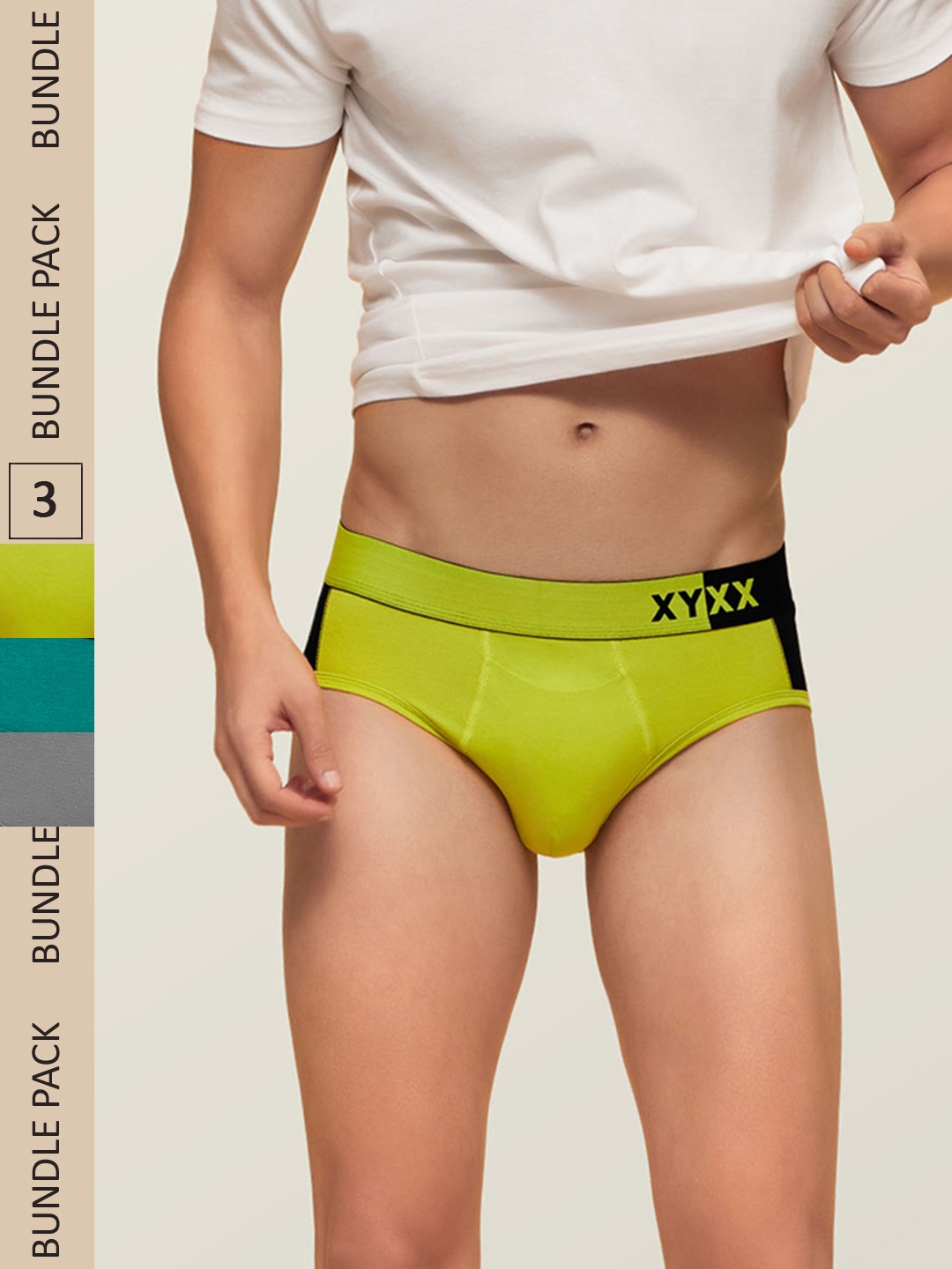 XYXX Men IntelliSoft Antimicrobial Micro Modal Pack of 3 Dualist Briefs XYBRF3PCKN259, Grey
XYXX Men IntelliSoft Antimicrobial Micro Modal Pack of 3 Dualist Briefs XYBRF3PCKN259, Grey