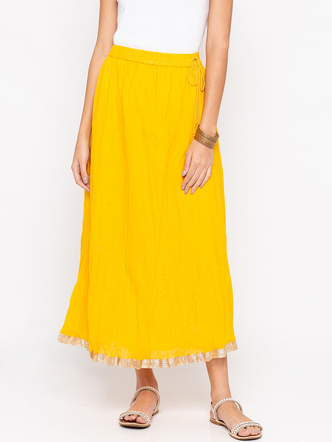 Globus Women Yellow Flared Midi Pure Cotton Skirt 
Globus Women Yellow Flared Midi Pure Cotton Skirt