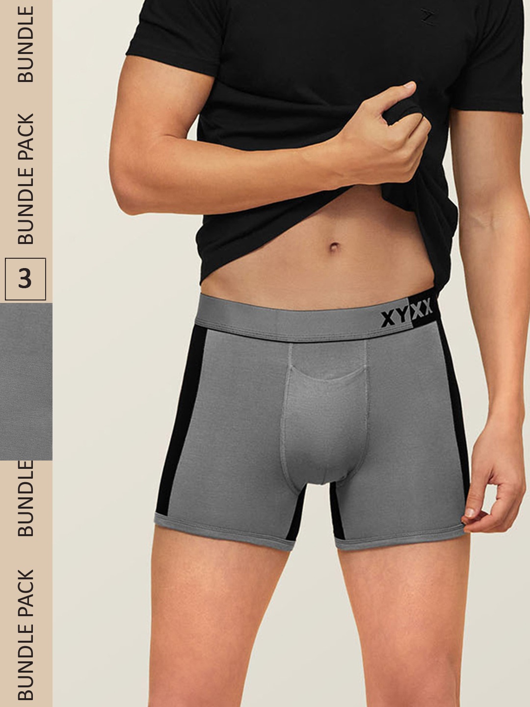 XYXX Men IntelliSoft Antimicrobial Micro Modal Pack of 3 Dualist Trunks XYTRNK3PCKN324, Grey
XYXX Men IntelliSoft Antimicrobial Micro Modal Pack of 3 Dualist Trunks XYTRNK3PCKN324, Grey