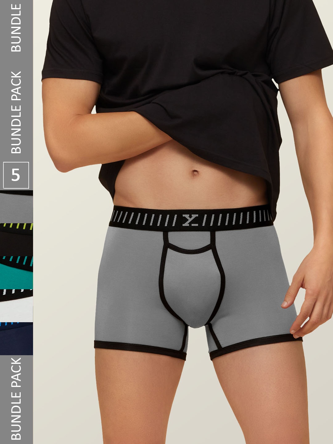 XYXX Men IntelliSoft Antimicrobial Micro Modal Pack of 5 Vibe Trunks XYTRNK5PCKN65, Green
XYXX Men IntelliSoft Antimicrobial Micro Modal Pack of 5 Vibe Trunks XYTRNK5PCKN65, Green