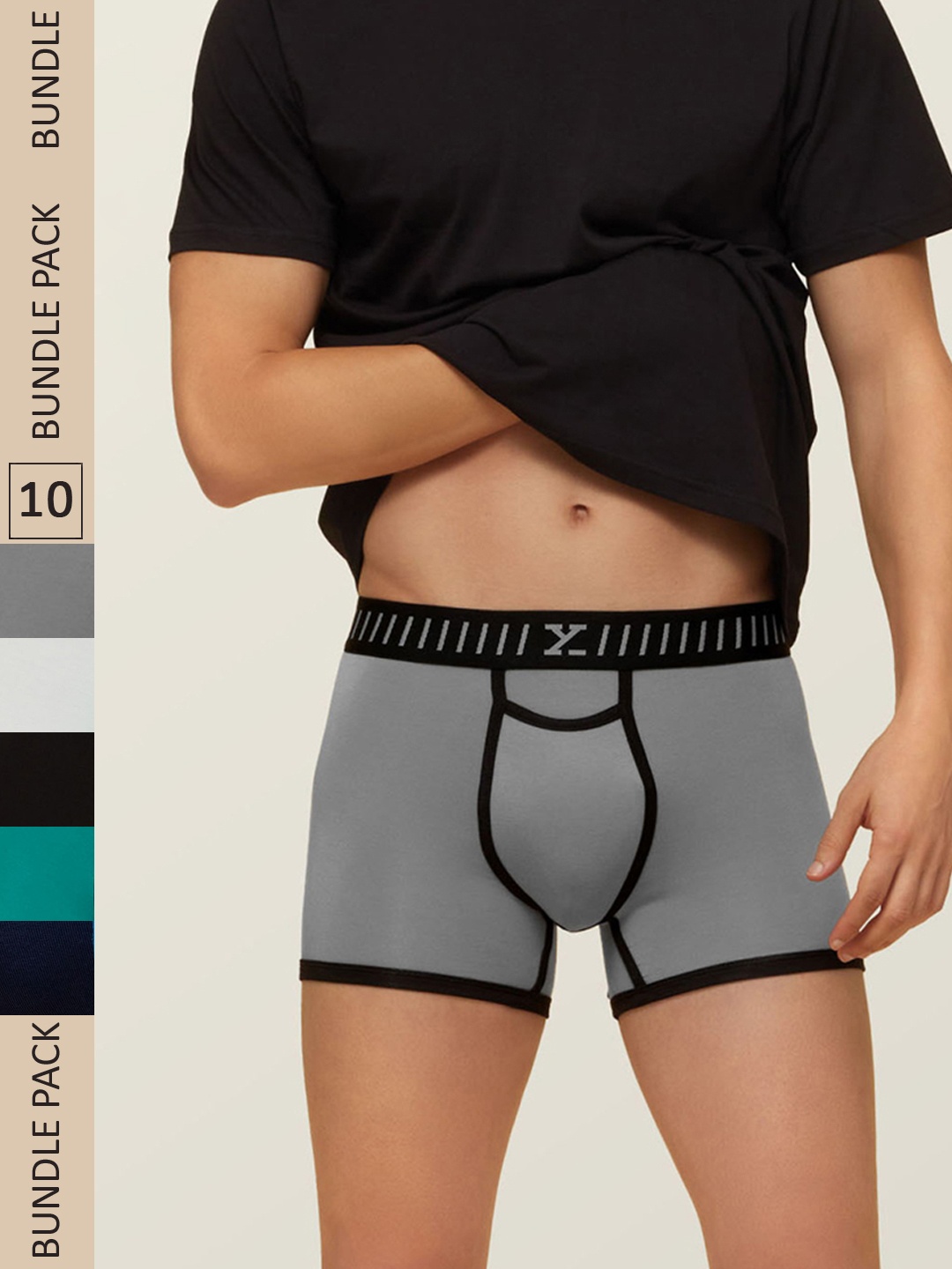 XYXX Men IntelliSoft Antimicrobial Micro Modal Pack of 10 Vibe Trunks XYTRNK10PCKN08, Green
XYXX Men IntelliSoft Antimicrobial Micro Modal Pack of 10 Vibe Trunks XYTRNK10PCKN08, Green