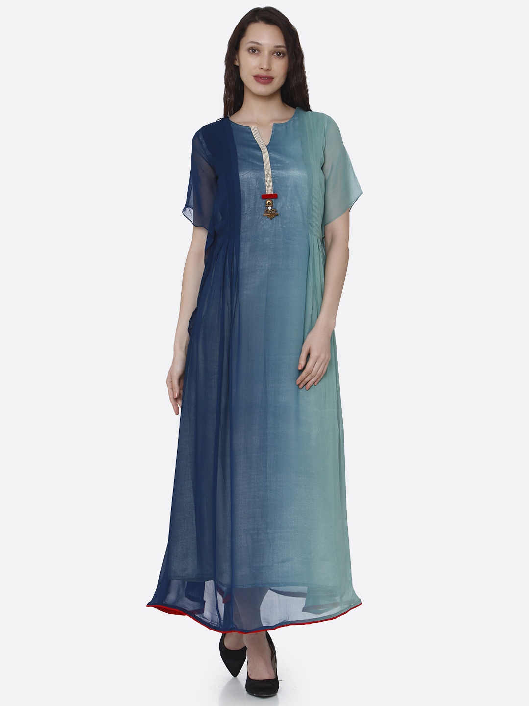 RAISIN Women Blue Dyed Maxi Dress
