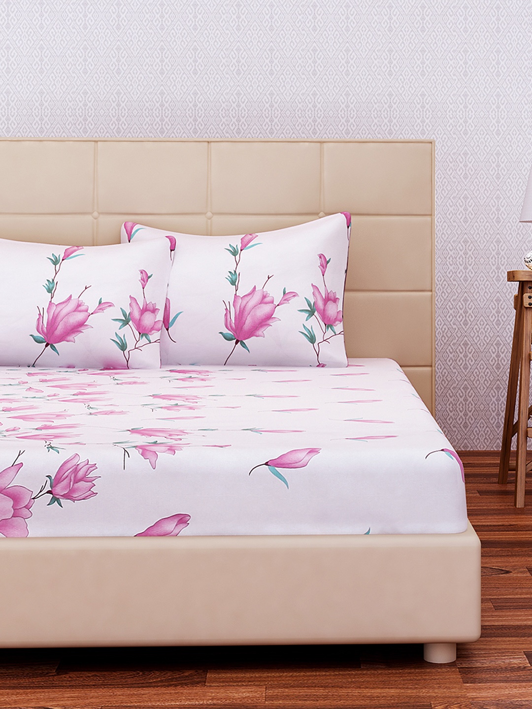 SEJ by Nisha Gupta White Floral Flat 180 TC Cotton 1 Double Bedsheet with 2 Pillow Covers
SEJ by Nisha Gupta White Floral Flat 180 TC Cotton 1 Double Bedsheet with 2 Pillow Covers