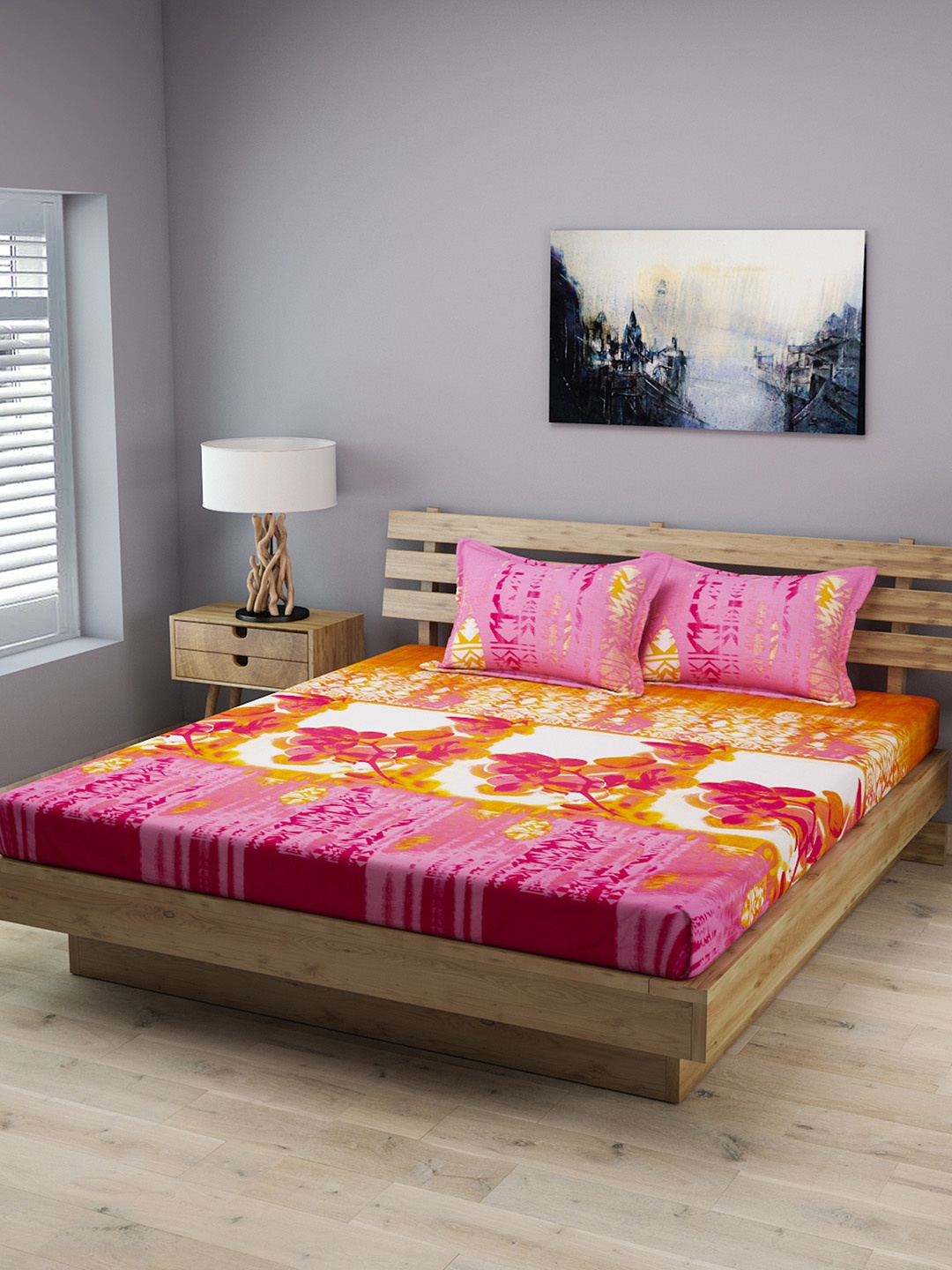 ROMEE Multicoloured Floral Fitted Flat 210 TC Cotton Double Bedsheet with 2 Pillow Covers, Multi
ROMEE Multicoloured Floral Fitted Flat 210 TC Cotton Double Bedsheet with 2 Pillow Covers, Multi