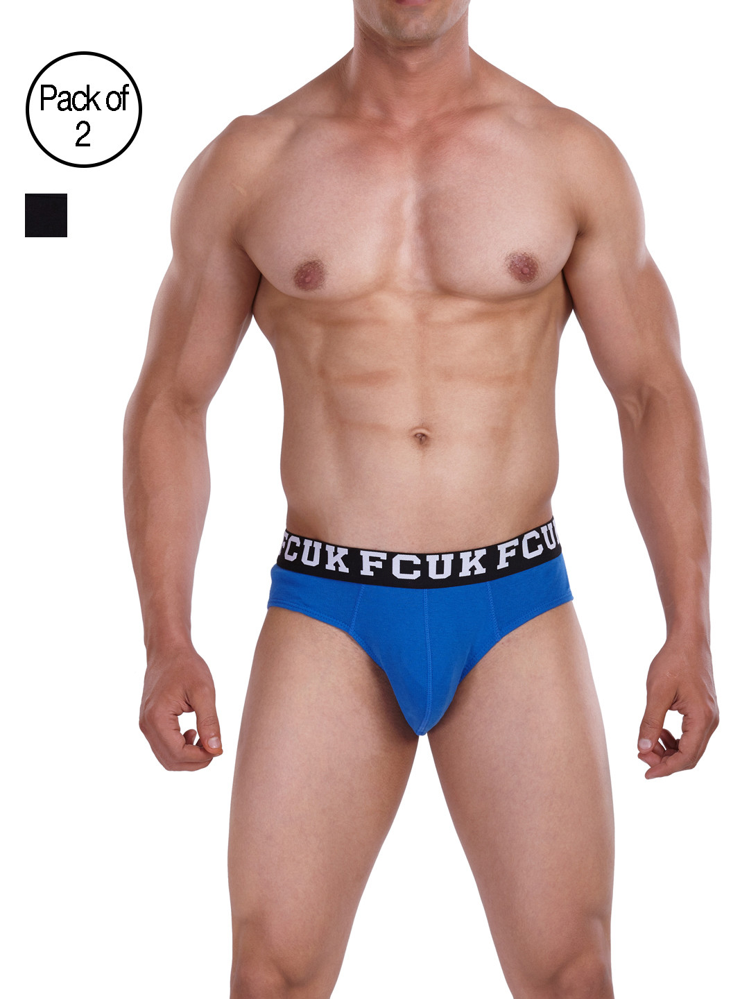 FCUK Pack Of 2 Men Solid Briefs, Black
FCUK Pack Of 2 Men Solid Briefs, Black