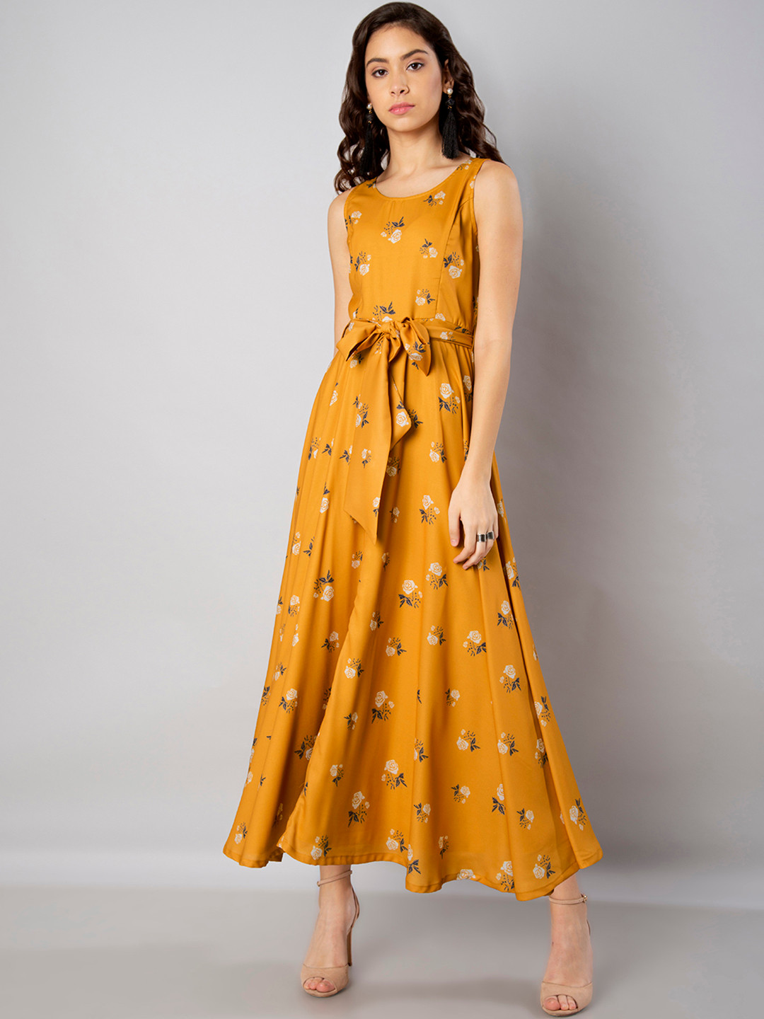 FabAlley Women Mustard Yellow Printed Maxi Dress
FabAlley Women Mustard Yellow Printed Maxi Dress