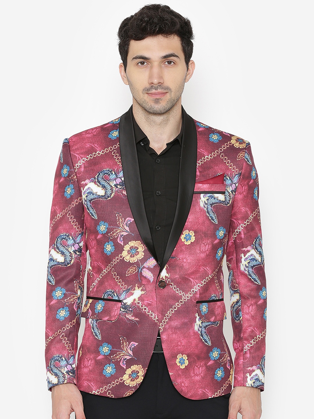Wintage Men Multicoloured Printed Tailored Fit Single-Breasted Tuxedo Party Blazer, Multi
Wintage Men Multicoloured Printed Tailored Fit Single-Breasted Tuxedo Party Blazer, Multi