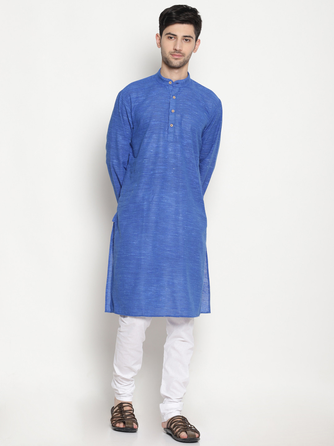 TATTVA Men Blue & White Self Design Kurta with Pyjamas
TATTVA Men Blue & White Self Design Kurta with Pyjamas