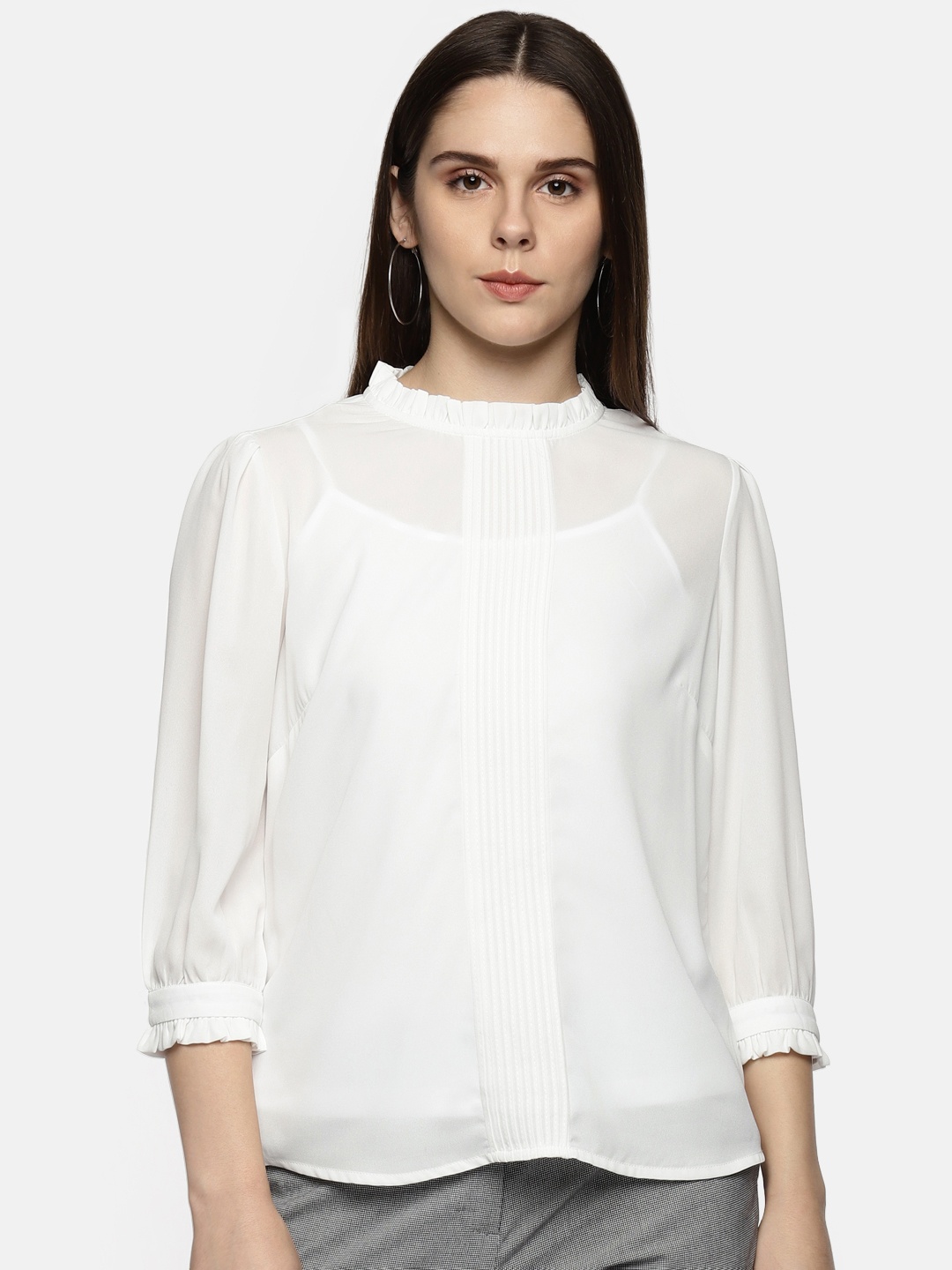 Annabelle by Pantaloons Women White Solid Top