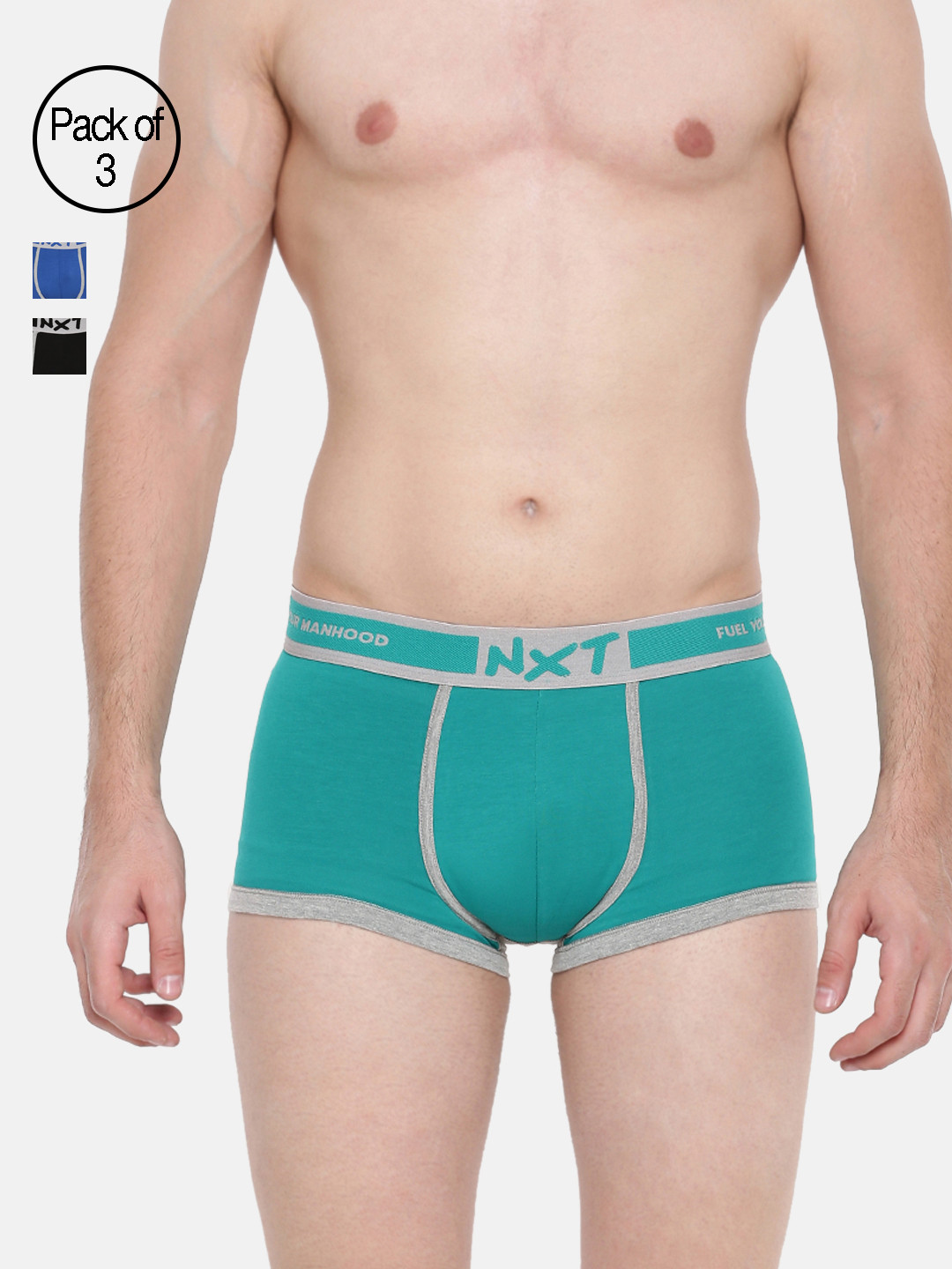 Force NXT Men Pack of 3 Solid Assorted Trunks MNFL-67-PO3, Green
Force NXT Men Pack of 3 Solid Assorted Trunks MNFL-67-PO3, Green