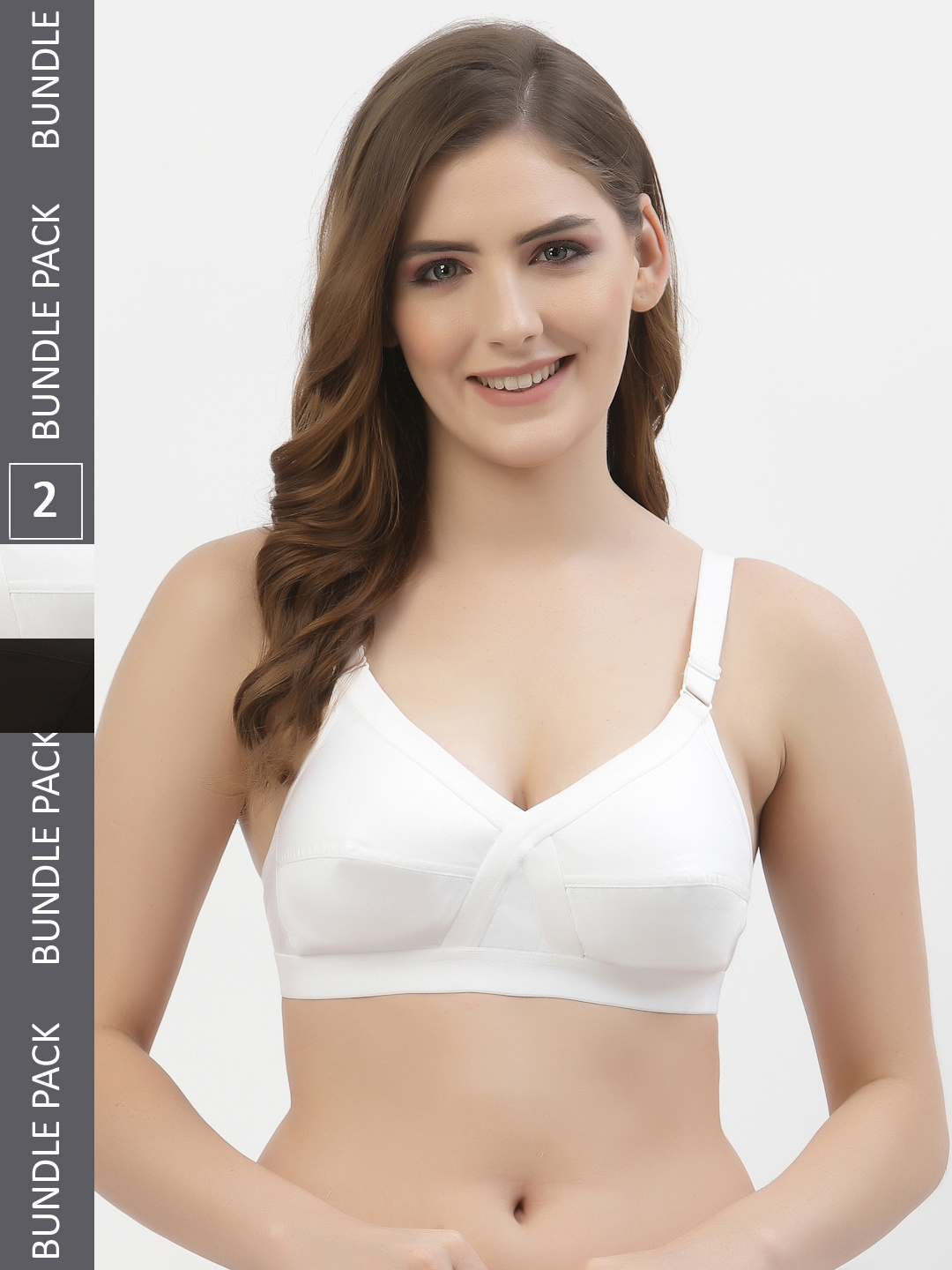Floret Pack of 2 Non-Padded Non-Wired Full Coverage Cotton Bras with All Day Comfort, White
Floret Pack of 2 Non-Padded Non-Wired Full Coverage Cotton Bras with All Day Comfort, White