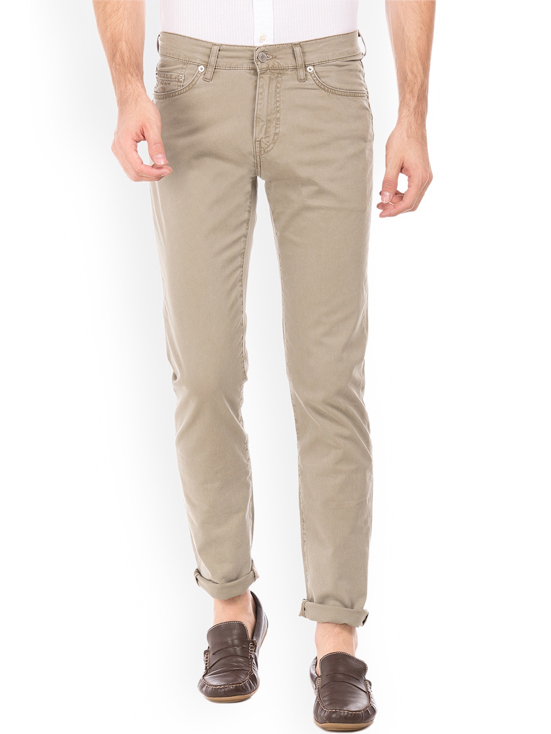 GANT Men Beige Straight Fit Mid-Rise Clean Look Stretchable Jeans