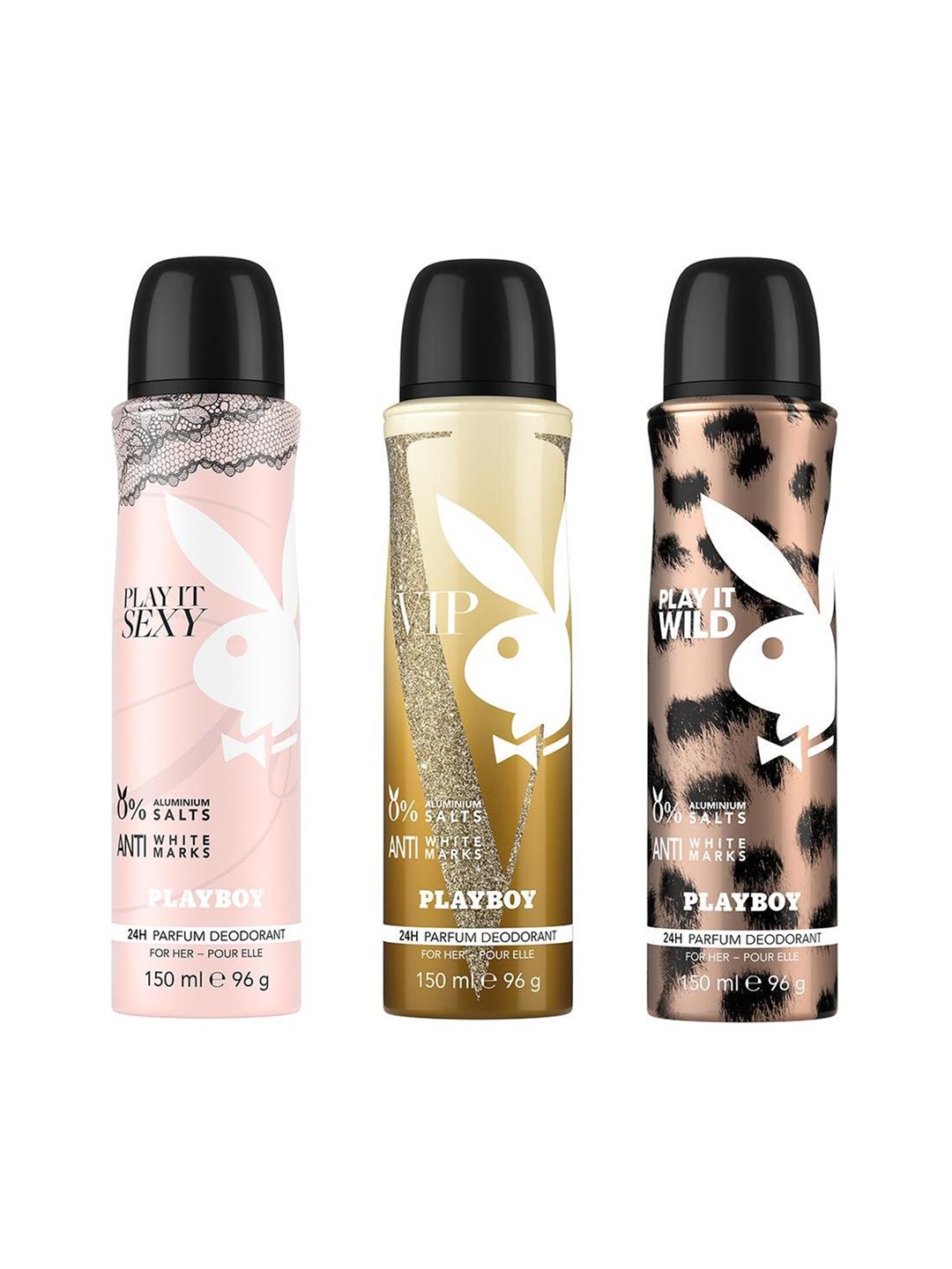 Playboy Women Set of 3 Play It Sexy + VIP + Play It Wild Deo Fragrance Gift Set, Gold
Playboy Women Set of 3 Play It Sexy + VIP + Play It Wild Deo Fragrance Gift Set, Gold