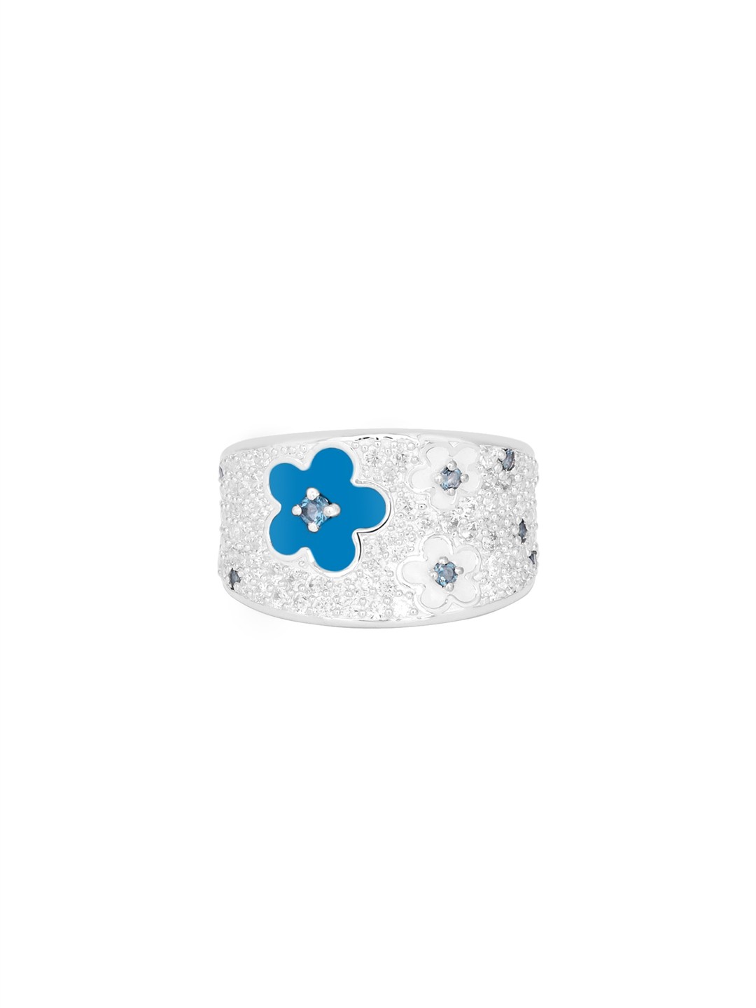 TALISMAN Women Handcrafted Rhodium-Plated 925 Sterling Silver Cubic Zirconia-Studded Ring
TALISMAN Women Handcrafted Rhodium-Plated 925 Sterling Silver Cubic Zirconia-Studded Ring