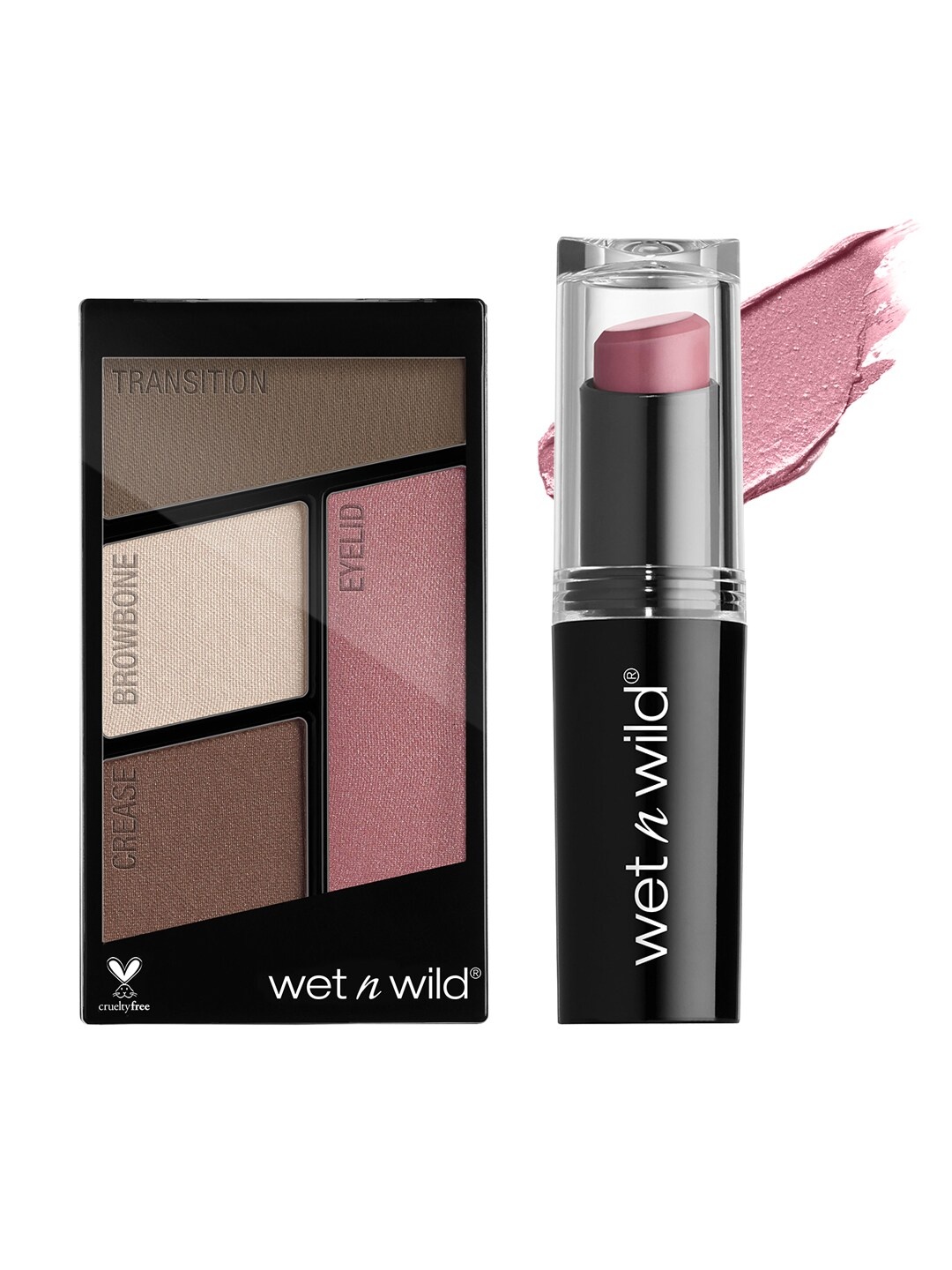Wet n Wild Sustainable Set Of Eyeshadow Quads & MegaLast Lip Color, Brown