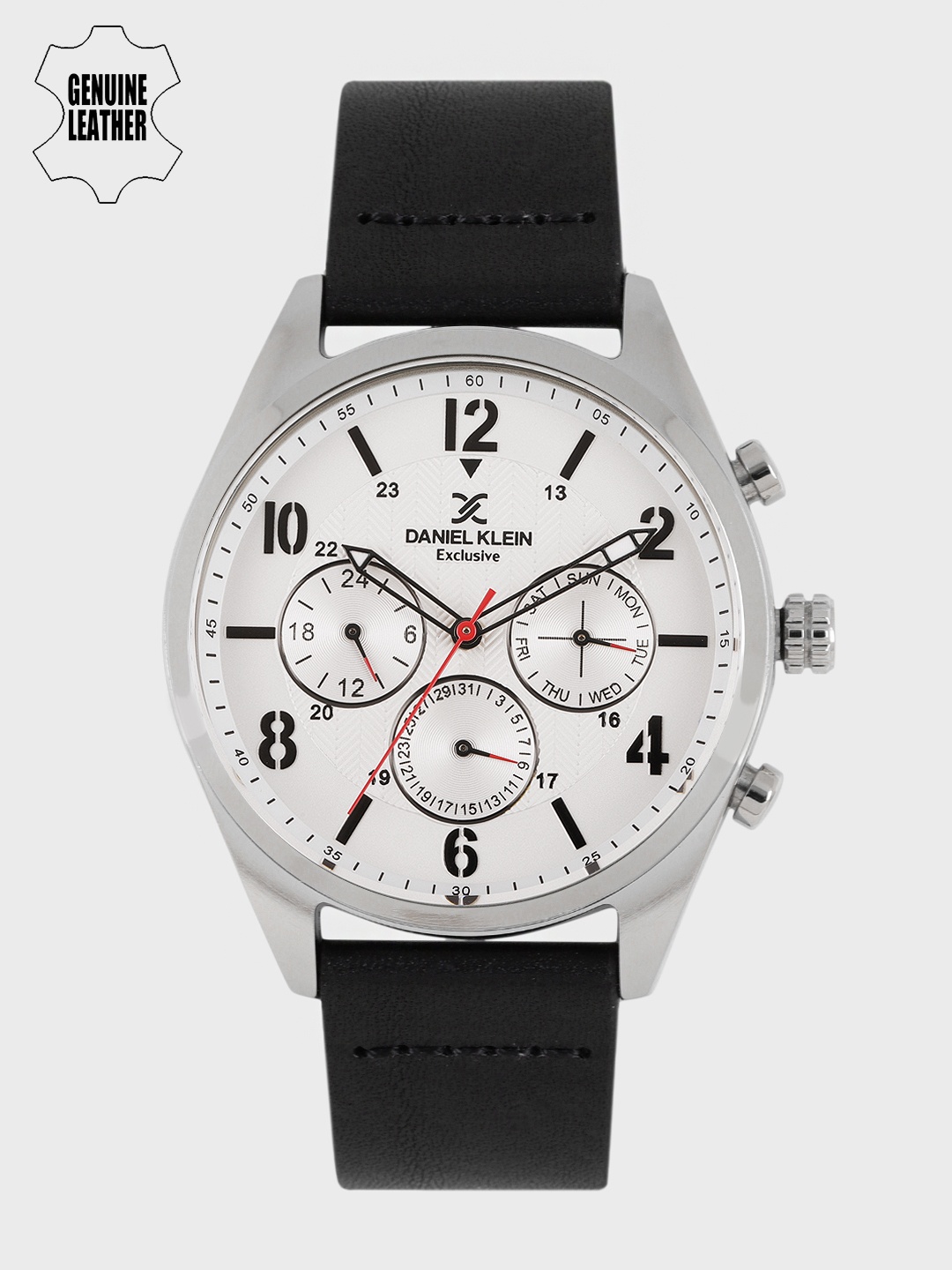 Daniel Klein Men Black Multi-function Genuine Leather Analogue Watch DK11744-3, Silver
Daniel Klein Men Black Multi-function Genuine Leather Analogue Watch DK11744-3, Silver