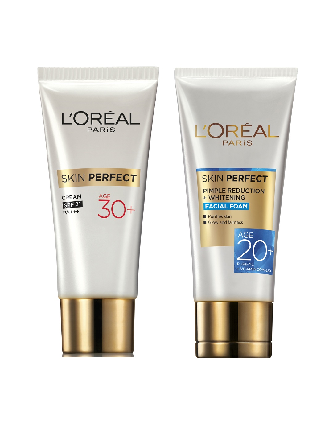 LOreal Paris Skin Perfect Pimple Reduction Plus Whitening Foam Face Wash & 30 + Day Cream, White
LOreal Paris Skin Perfect Pimple Reduction Plus Whitening Foam Face Wash & 30 + Day Cream, White