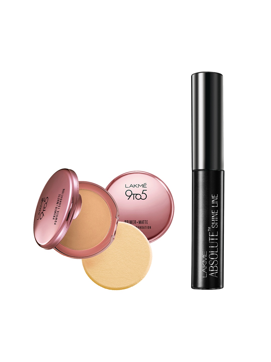 Lakme 9to5 Primer+Matte Silky Golden Powder Compact & Absolute Shine Line Black Eye Liner, Beige
Lakme 9to5 Primer+Matte Silky Golden Powder Compact & Absolute Shine Line Black Eye Liner, Beige