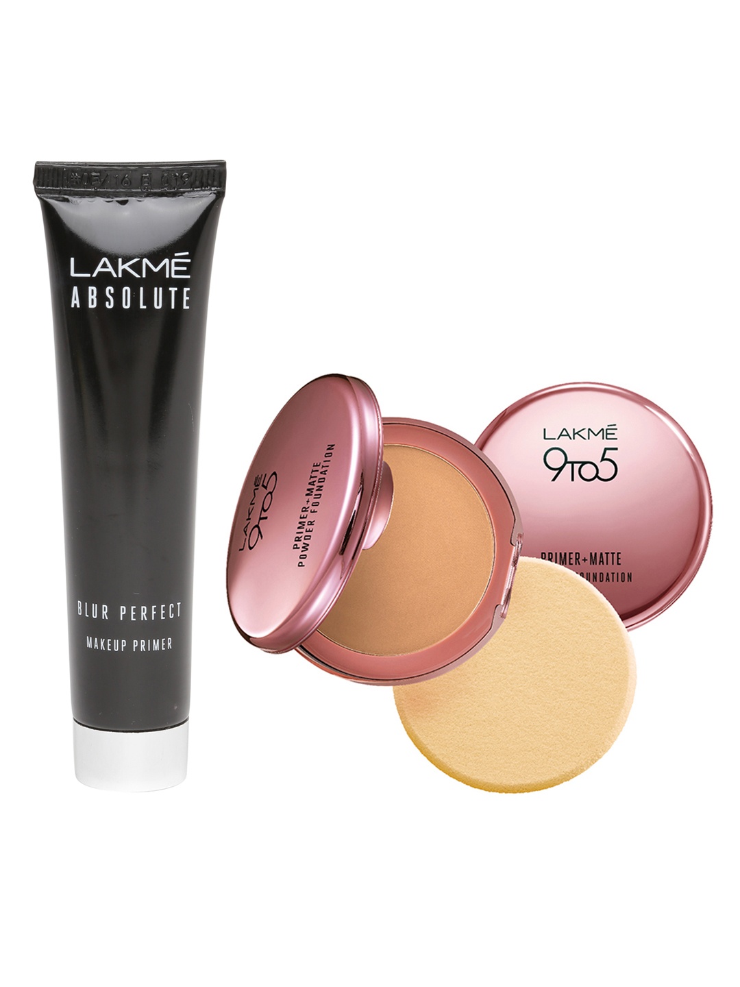 Lakme Set of Absolute Blur Primer & Primer+Matte Rose Silk Powder Foundation Compact, Nude
Lakme Set of Absolute Blur Primer & Primer+Matte Rose Silk Powder Foundation Compact, Nude