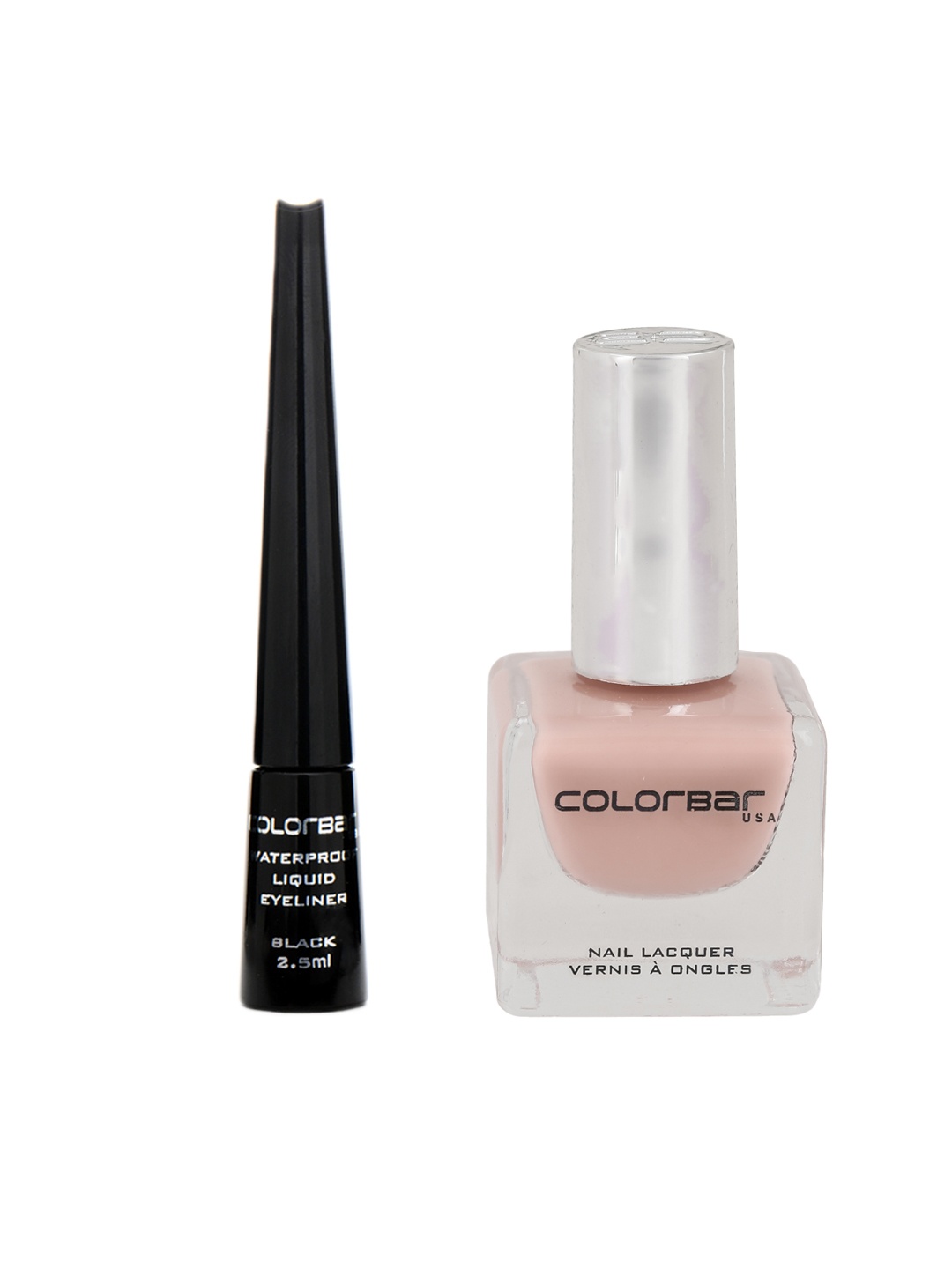Colorbar Set of Precision Waterproof Eyeliner & Luxe Nail Lacquer, Black