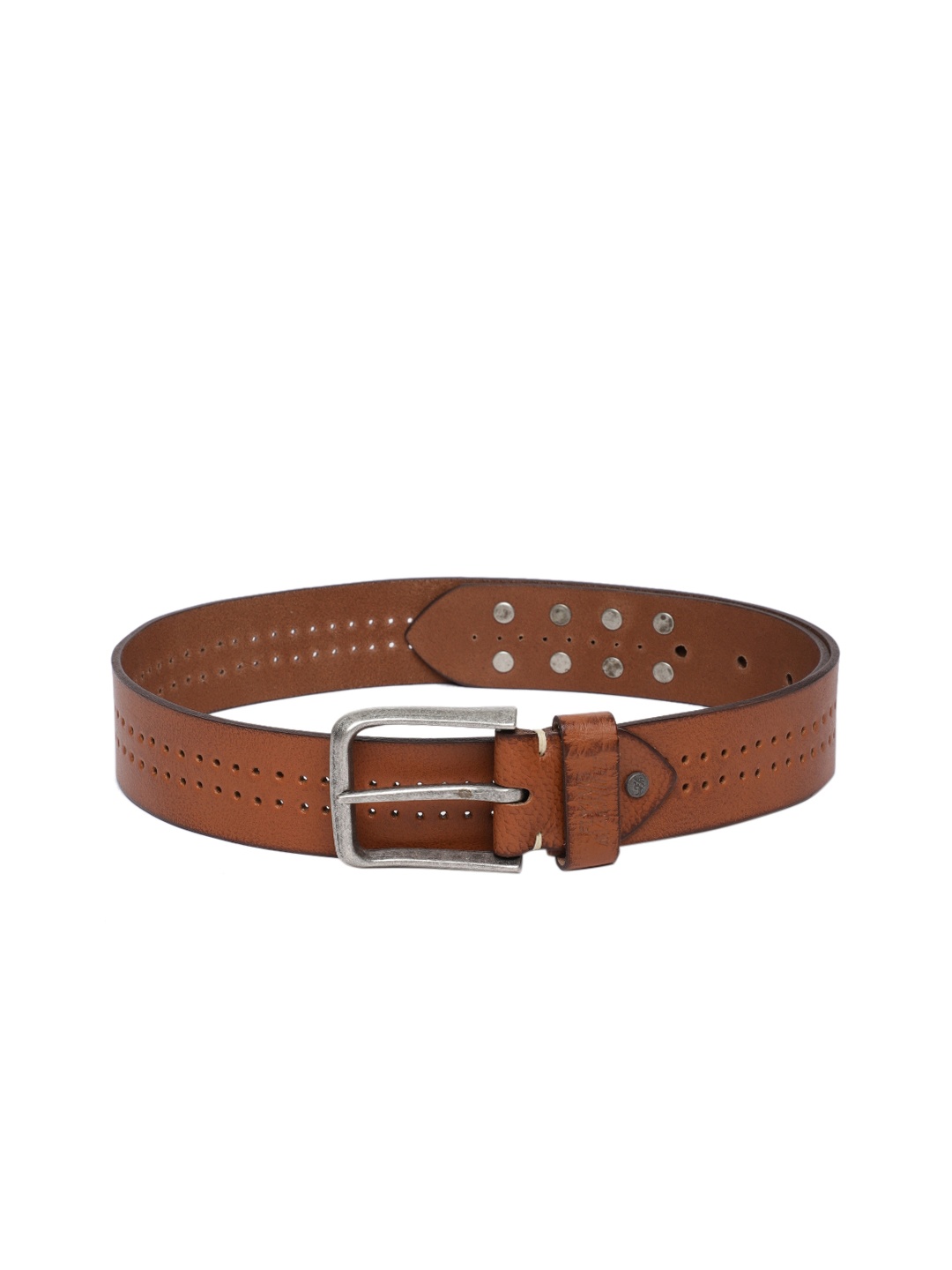 Flying Machine Men Brown Embellished Belt