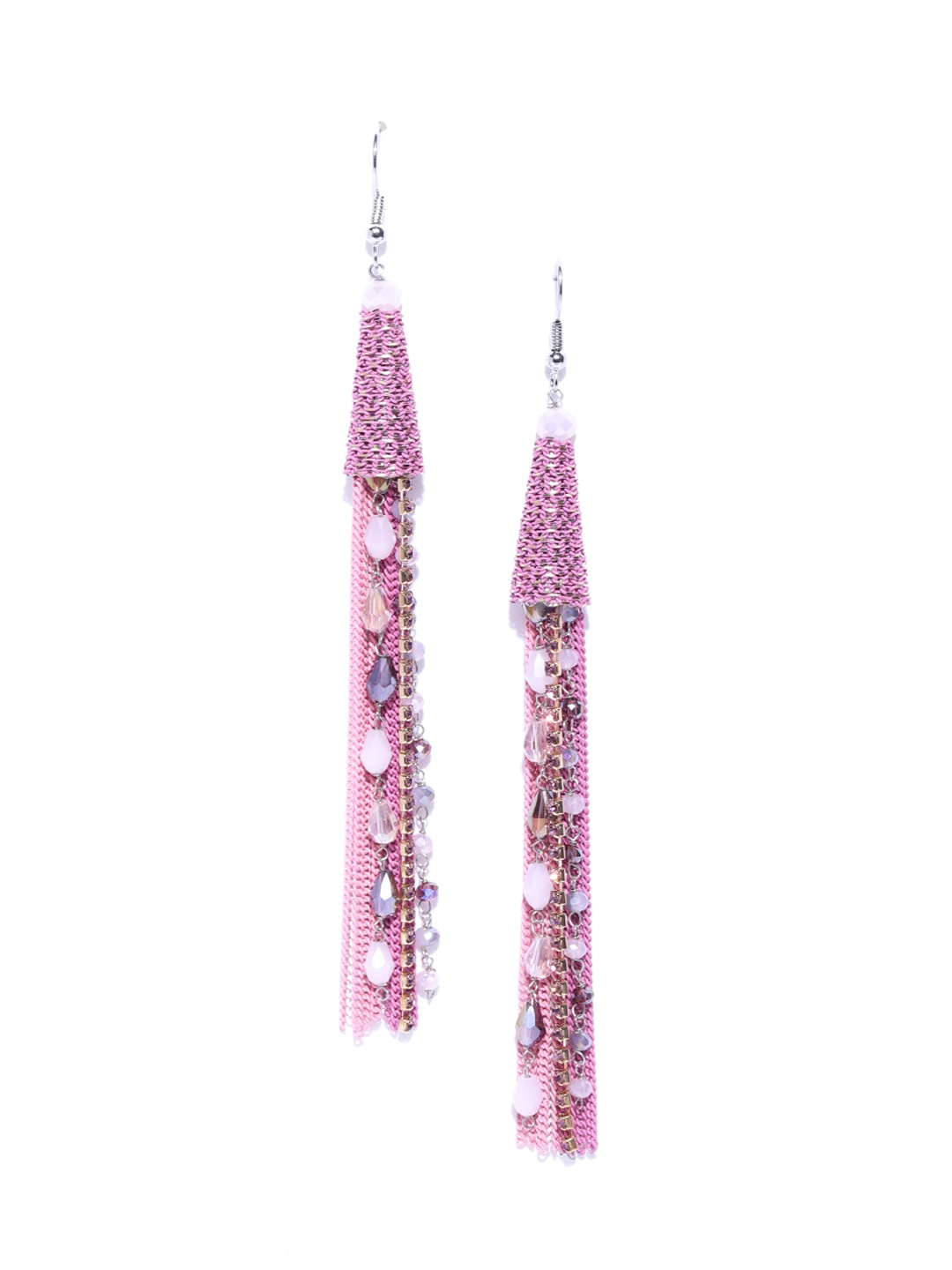 Jewels Galaxy Pink Silver-Plated Beaded & Tasselled Handcrafted Contemporary Drop Earrings
Jewels Galaxy Pink Silver-Plated Beaded & Tasselled Handcrafted Contemporary Drop Earrings