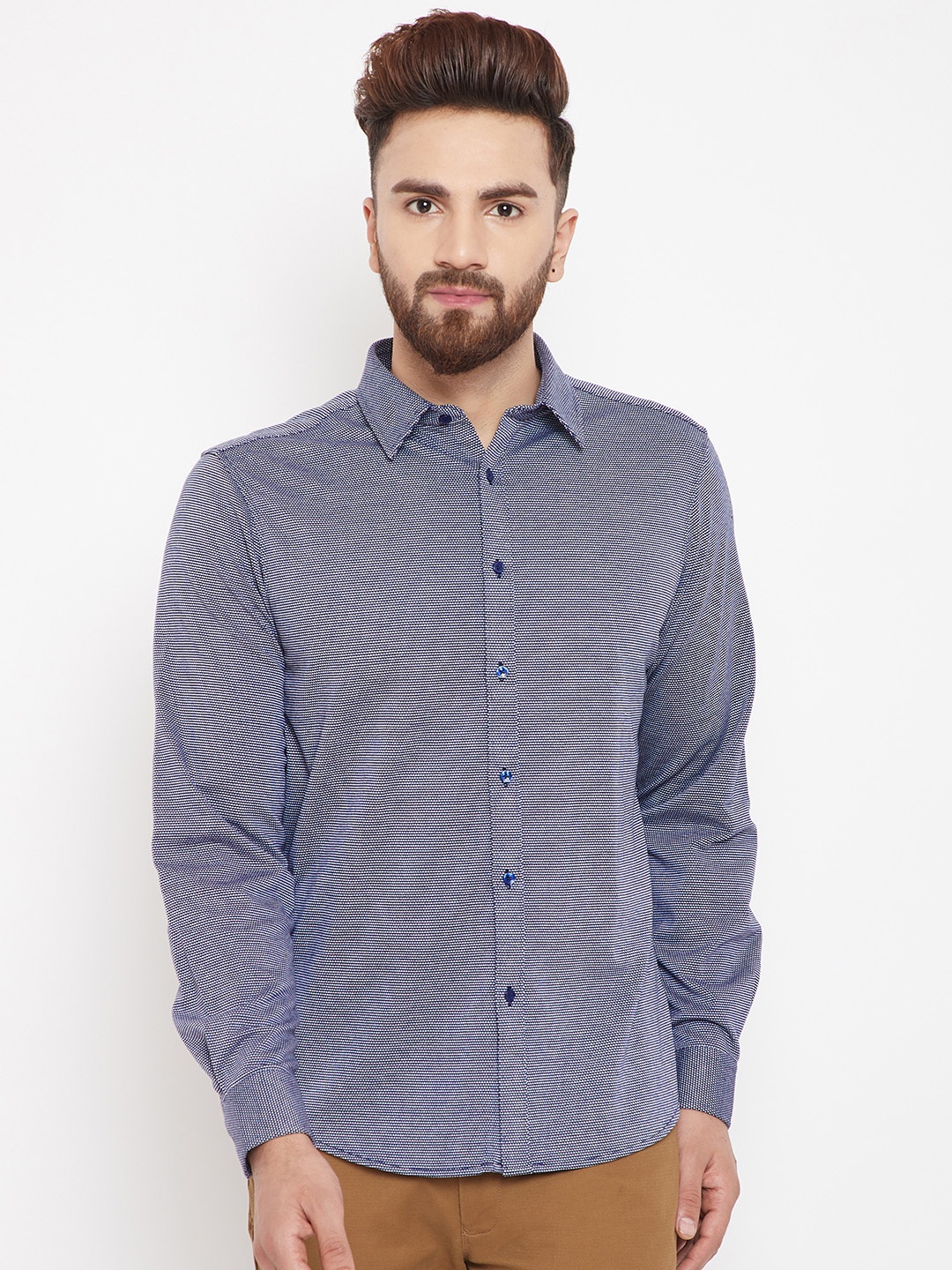 Blackberrys Men Navy Blue & Off-White Slim Fit Self Design Casual Shirt
Blackberrys Men Navy Blue & Off-White Slim Fit Self Design Casual Shirt