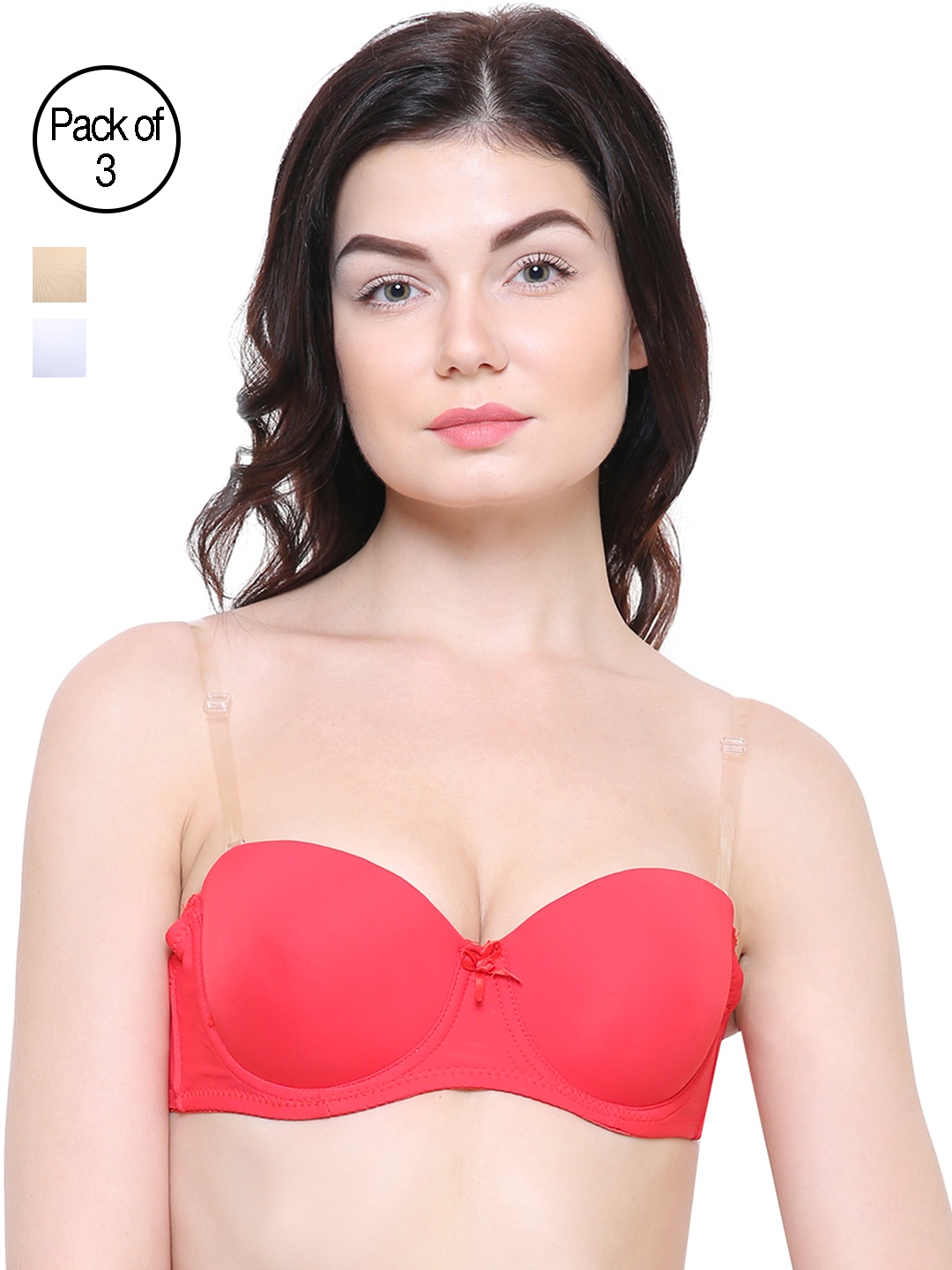 Friskers Pack Of 3 Push-Up Bras O-990-02-03-09, White