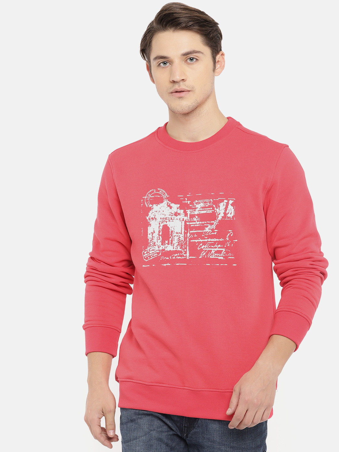 Wildcraft Men Coral Pink Printed Crew Sweatshirt
Wildcraft Men Coral Pink Printed Crew Sweatshirt