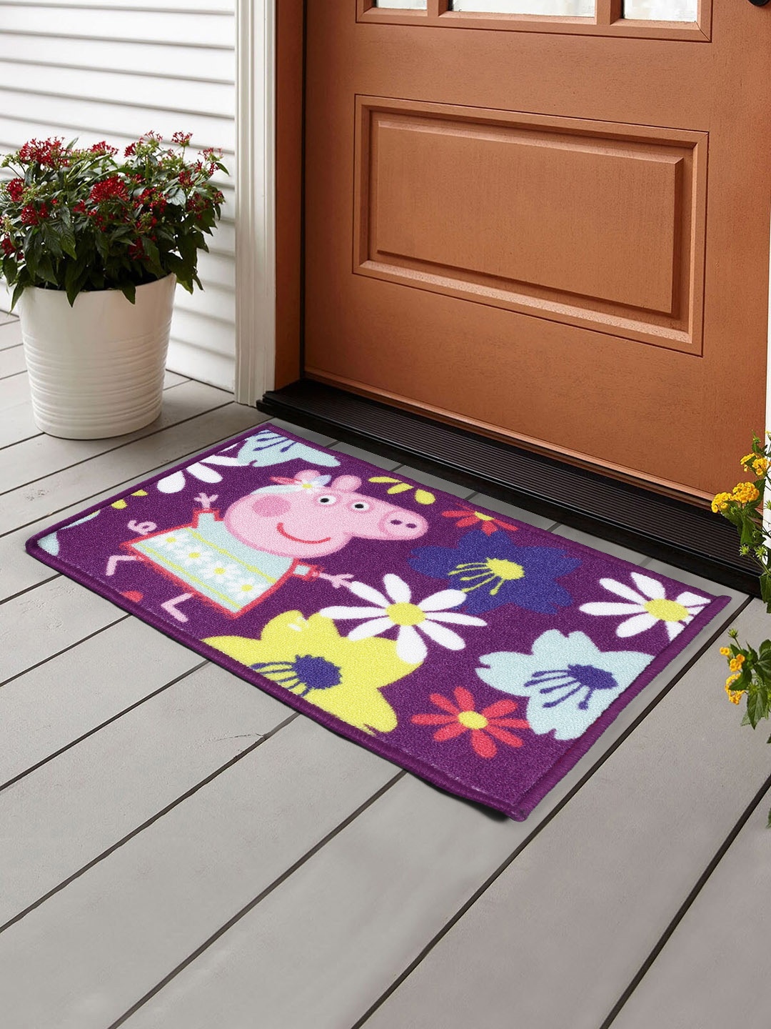 Saral Home Multicoloured Printed Anti-Slip Doormat, Multi