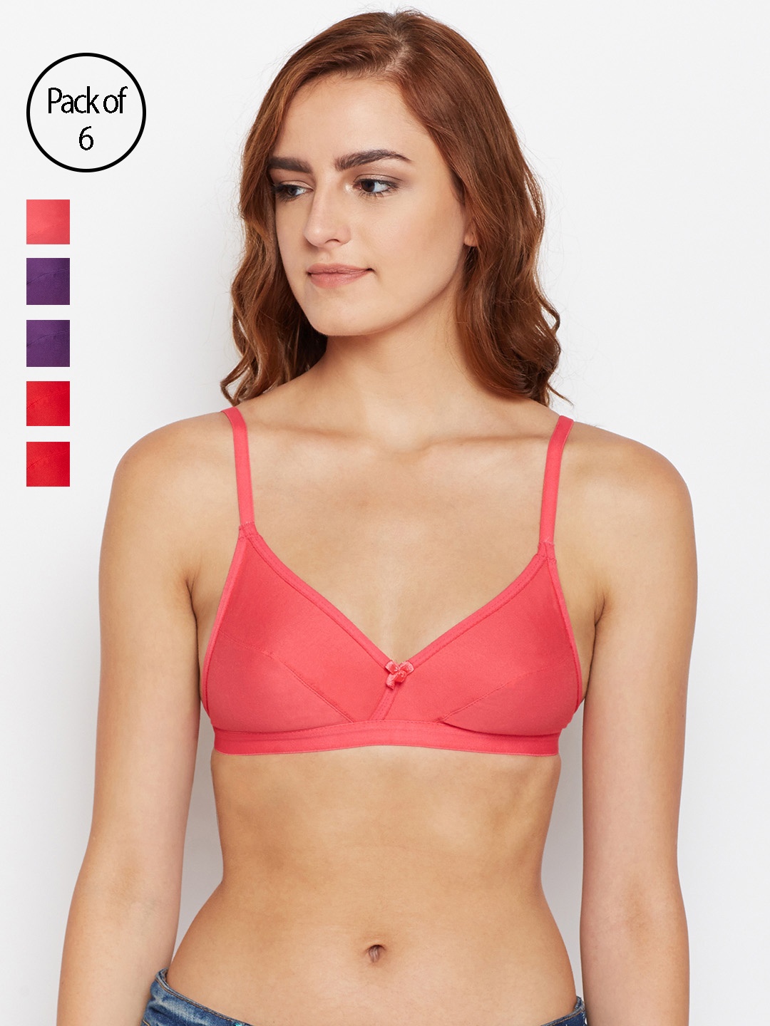 Bodycare Women Pack of 6 Multicoloured Everyday Bra E1524C, Multi