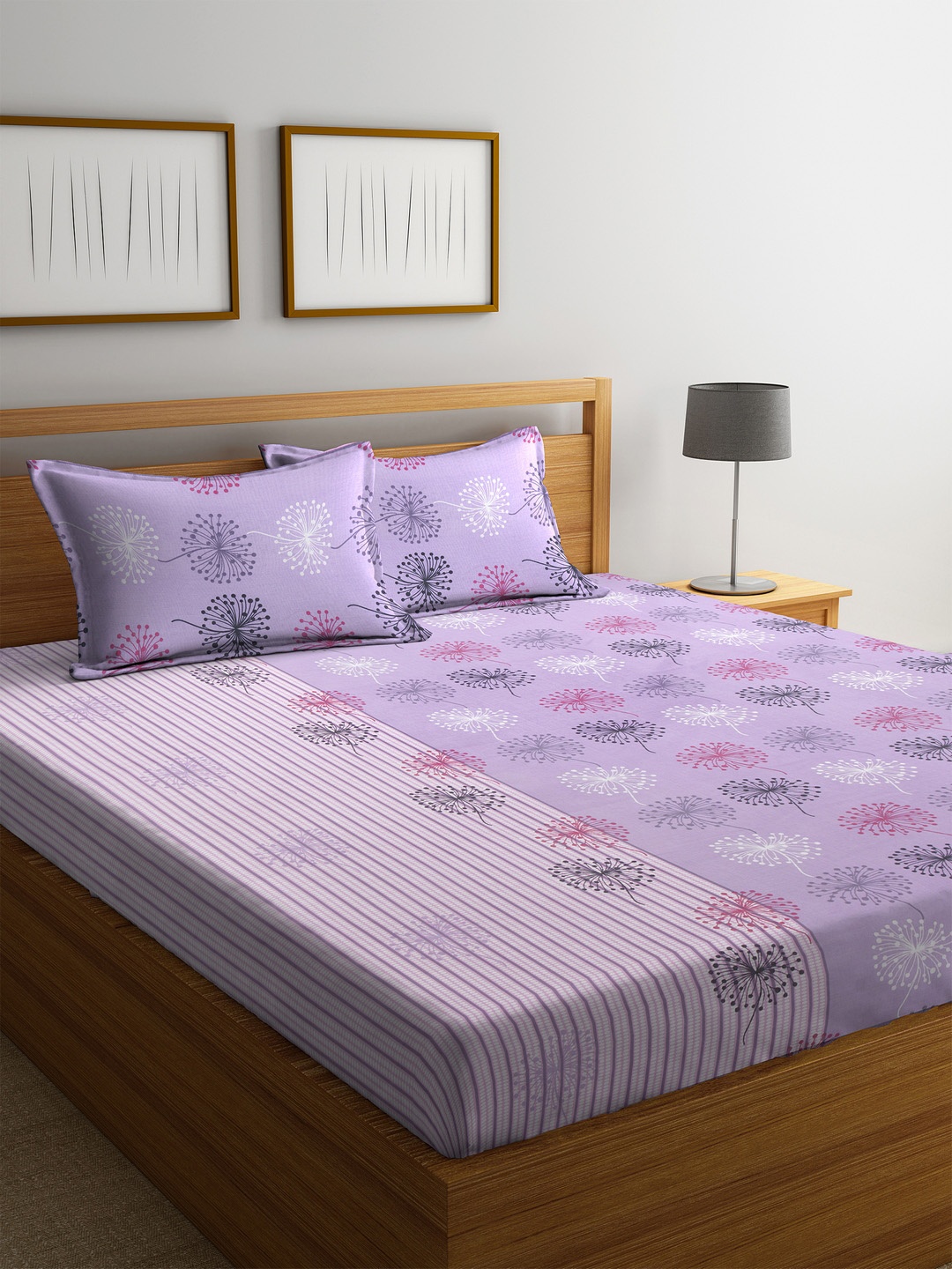 Cortina Multicoloured Floral Flat 120 TC Cotton 1 Queen Bedsheet with 2 Pillow Covers, Multi
Cortina Multicoloured Floral Flat 120 TC Cotton 1 Queen Bedsheet with 2 Pillow Covers, Multi