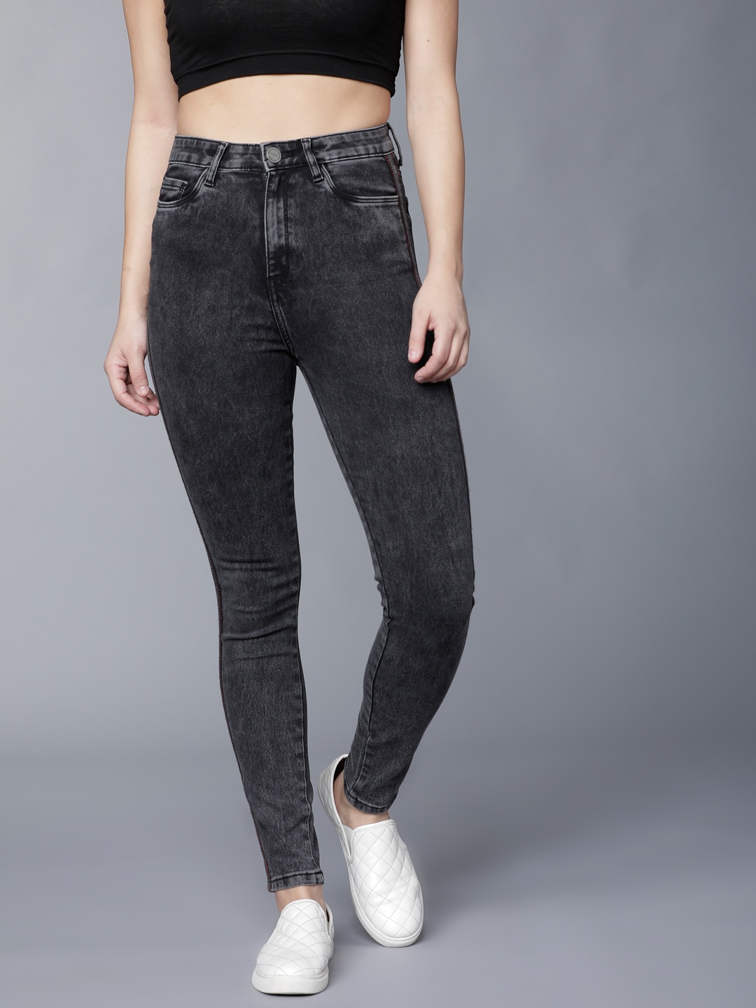Basics By Tokyo Talkies Women Grey Super Skinny Fit High-Rise Clean Look Stretchable Jeans
Basics By Tokyo Talkies Women Grey Super Skinny Fit High-Rise Clean Look Stretchable Jeans