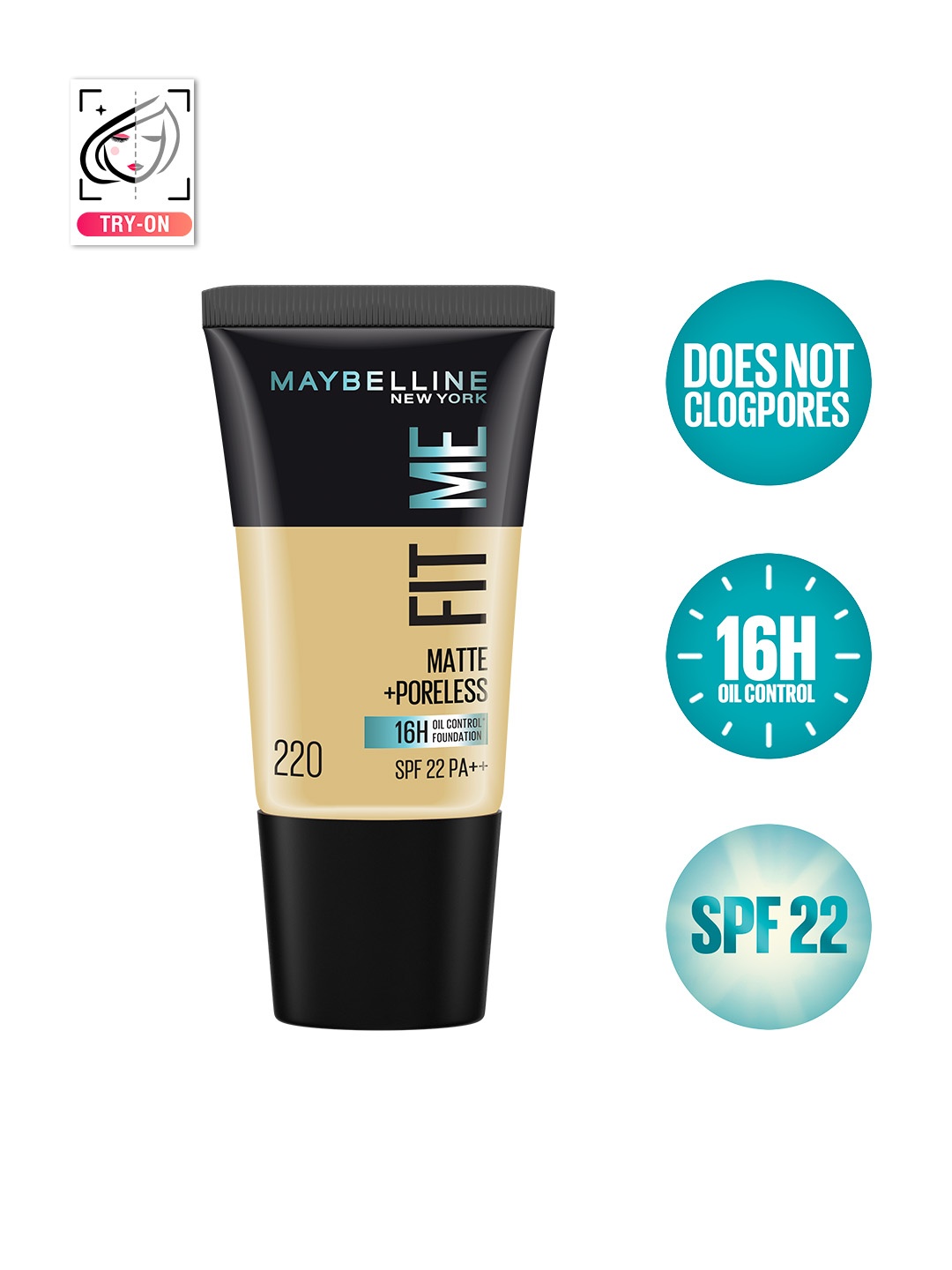 Maybelline New York Fit Me Matte+Poreless Liquid Foundation 18 ml - Natural Beige 220
Maybelline New York Fit Me Matte+Poreless Liquid Foundation 18 ml - Natural Beige 220