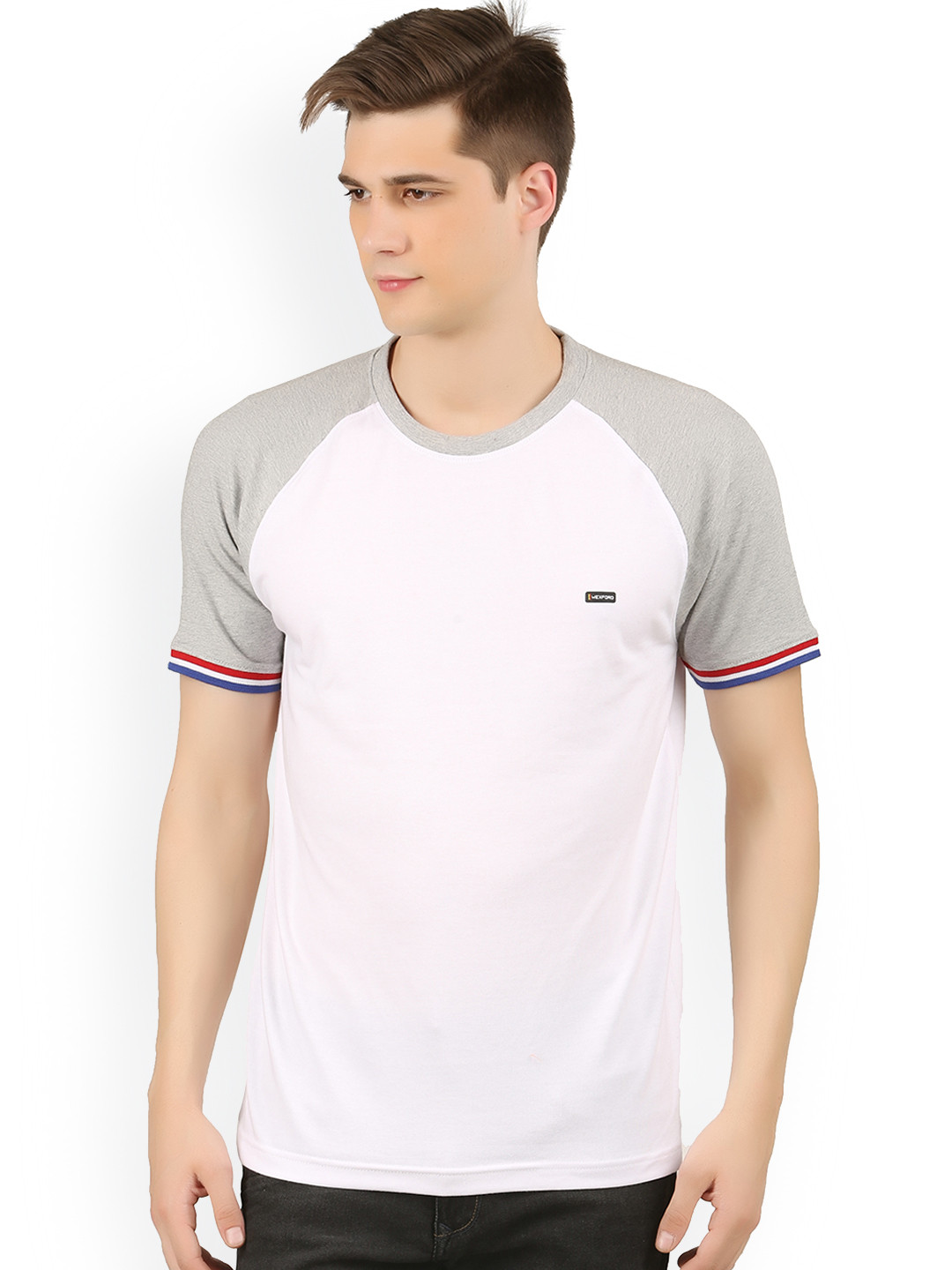 WEXFORD Men White Colourblocked Round Neck T-shirt
WEXFORD Men White Colourblocked Round Neck T-shirt